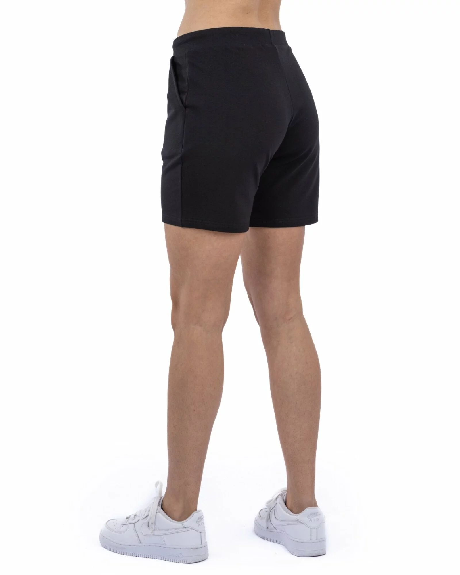 Pantaloni scurți negri buzunare oblice