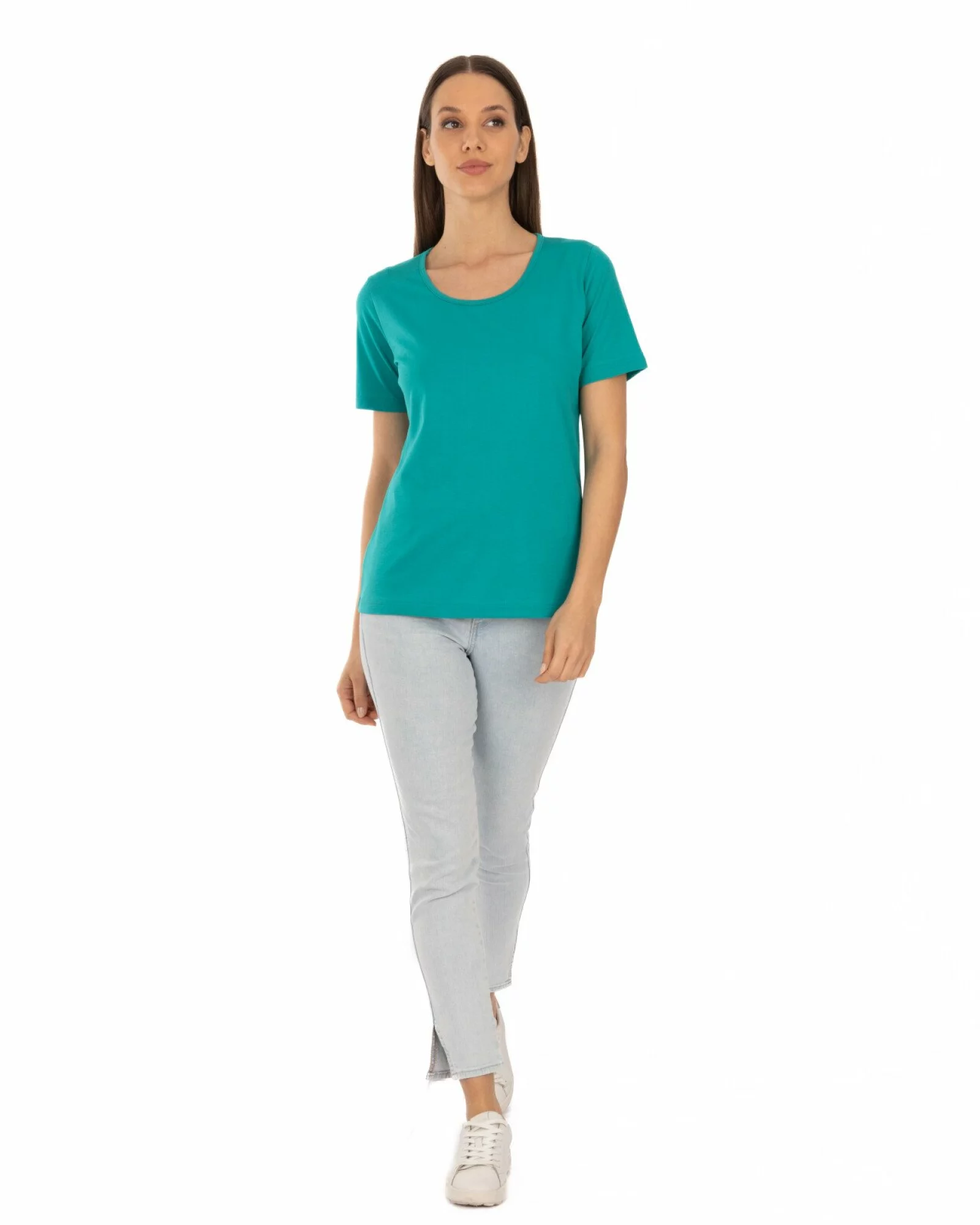 Tricou turcoaz bumbac