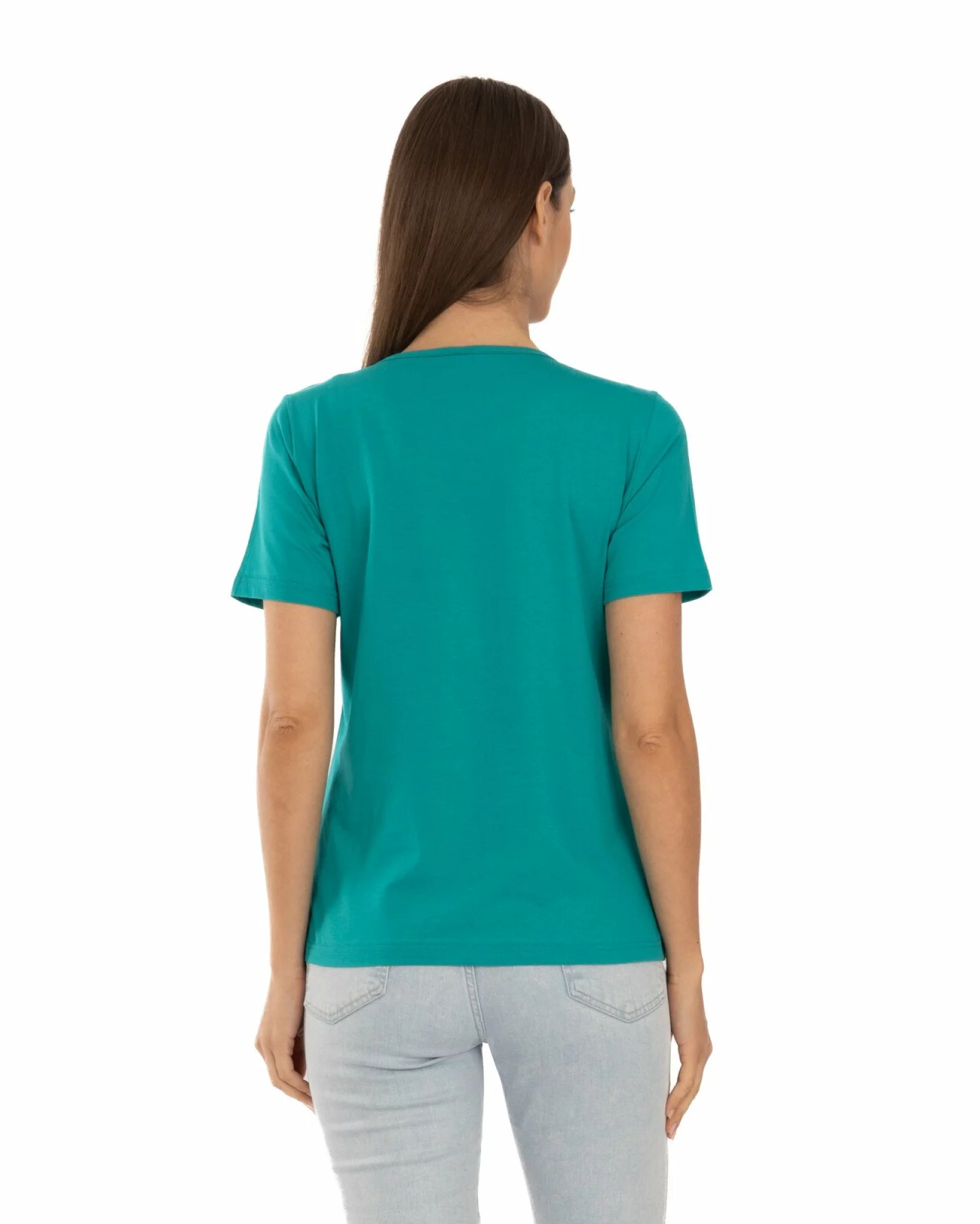 Tricou turcoaz bumbac