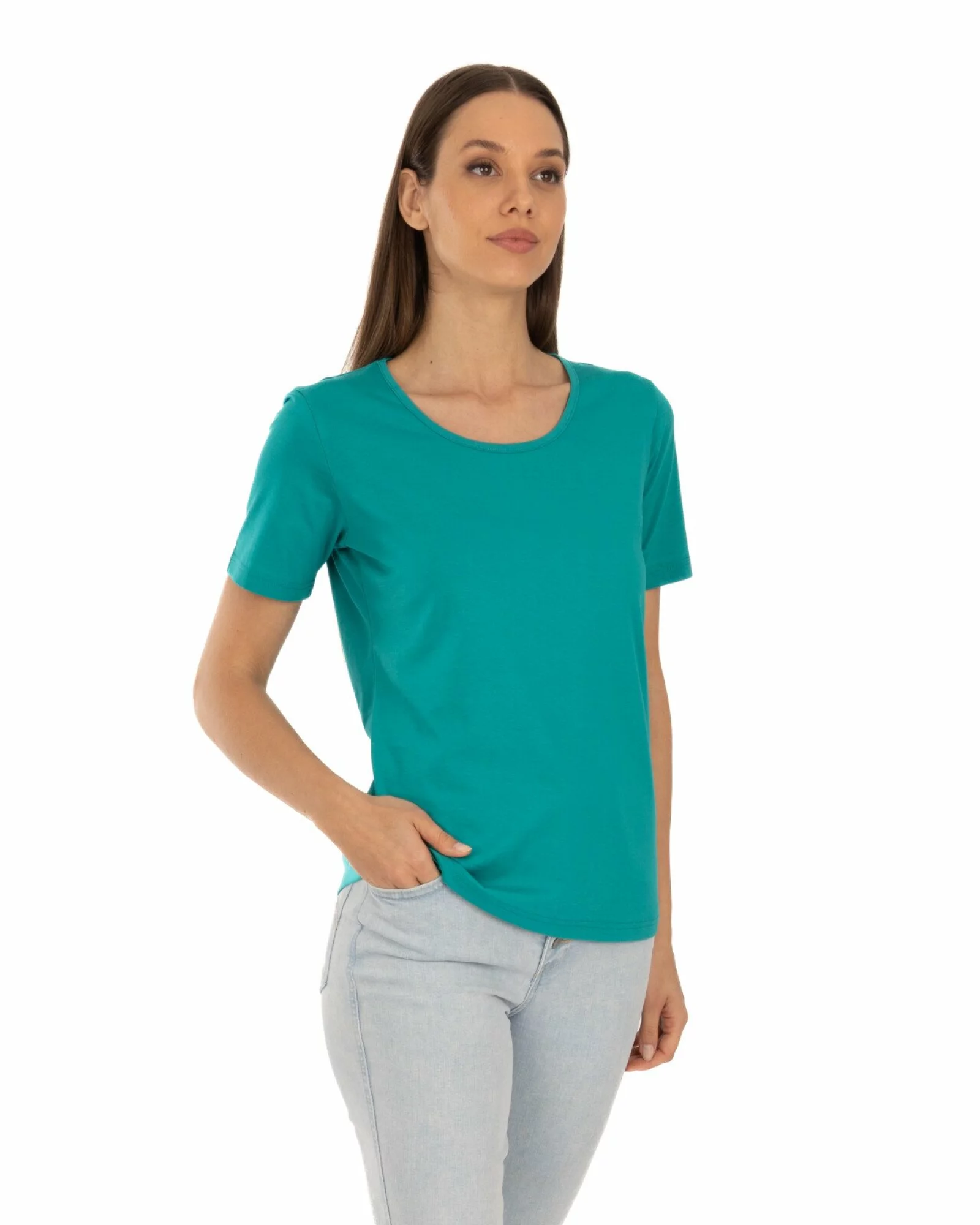 Tricou turcoaz bumbac