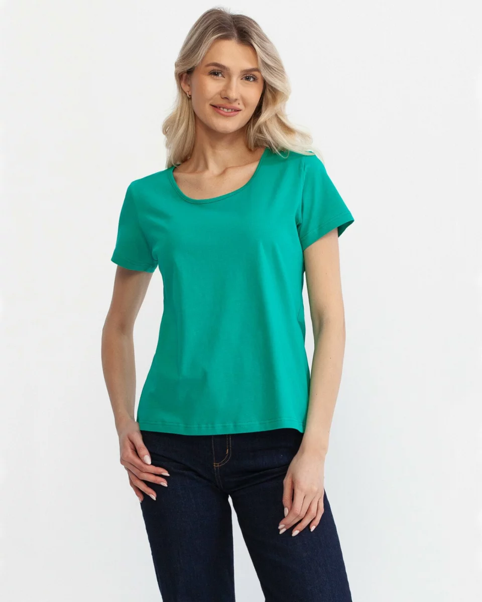 Tricou verde bumbac