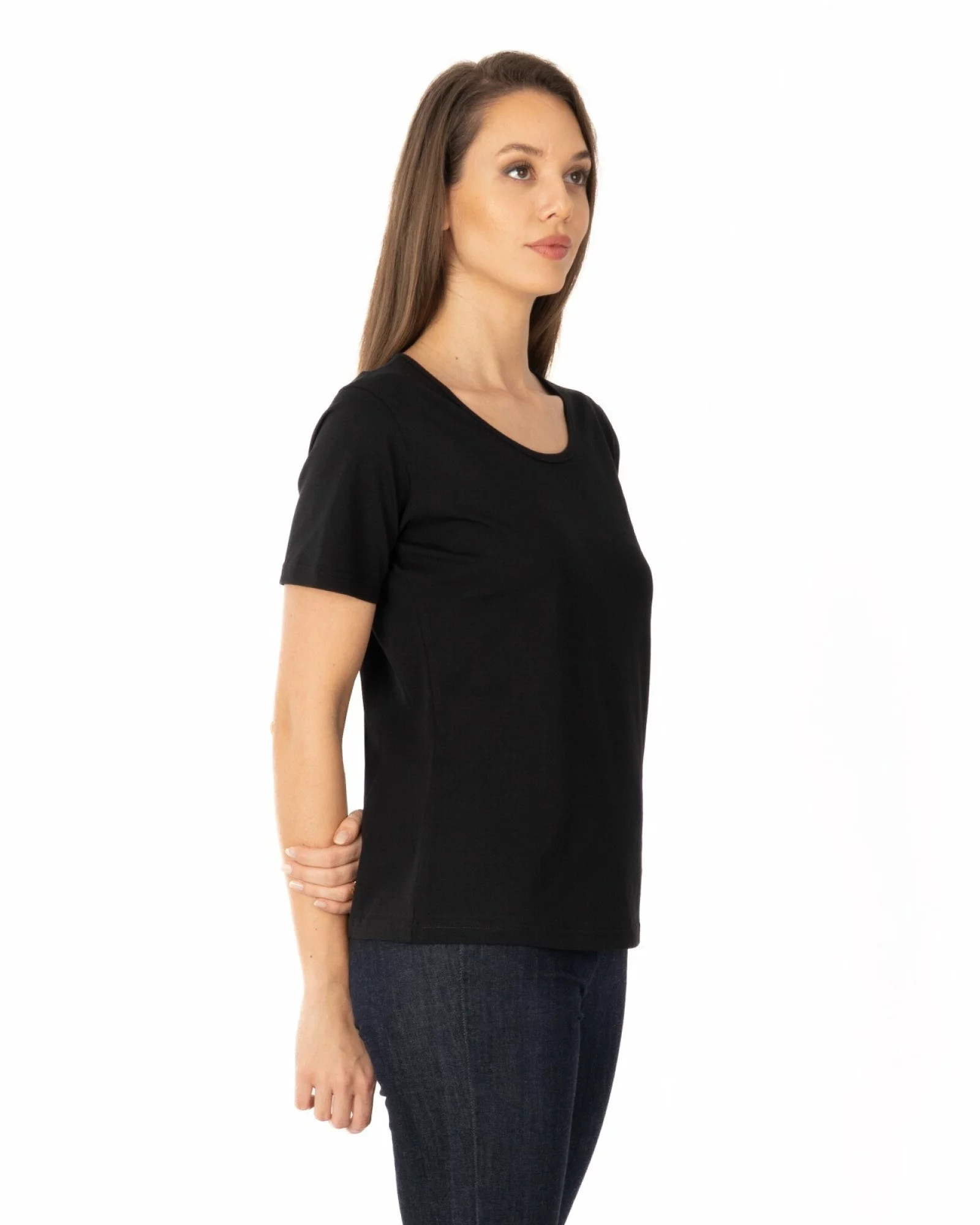 Tricou negru bumbac