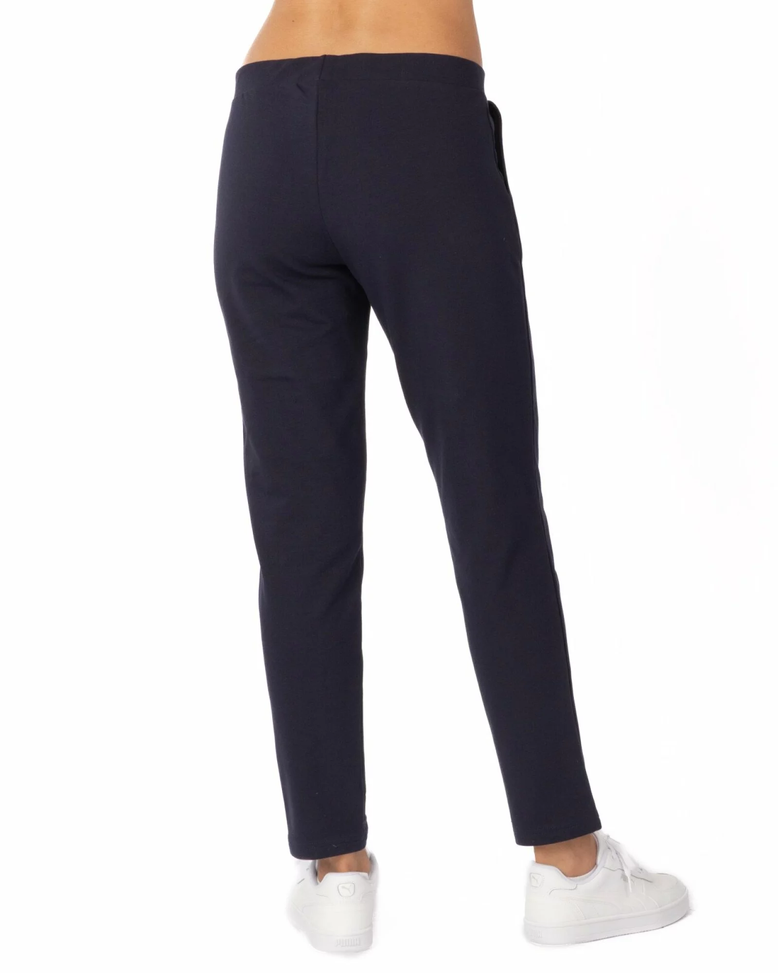 Pantaloni bleumarin conici pliuri