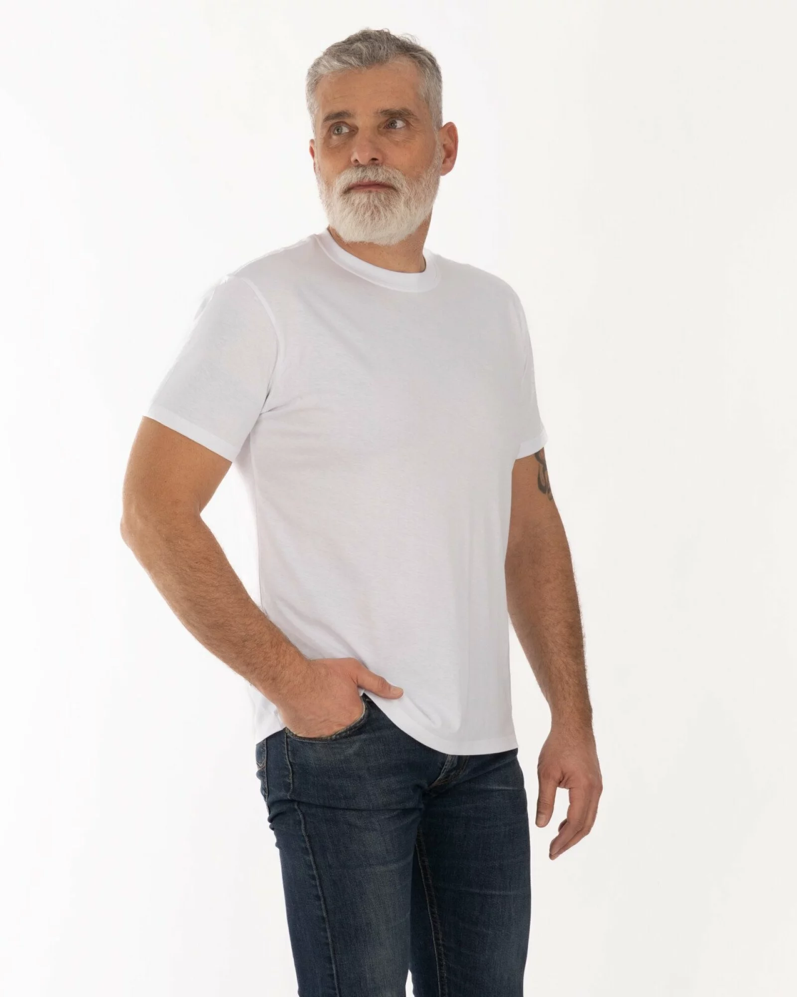 Tricou alb bumbac
