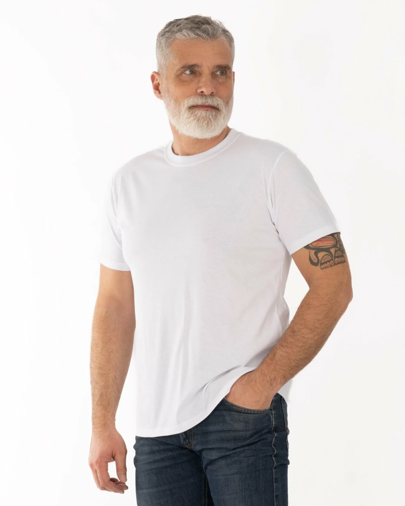 Tricou alb bumbac