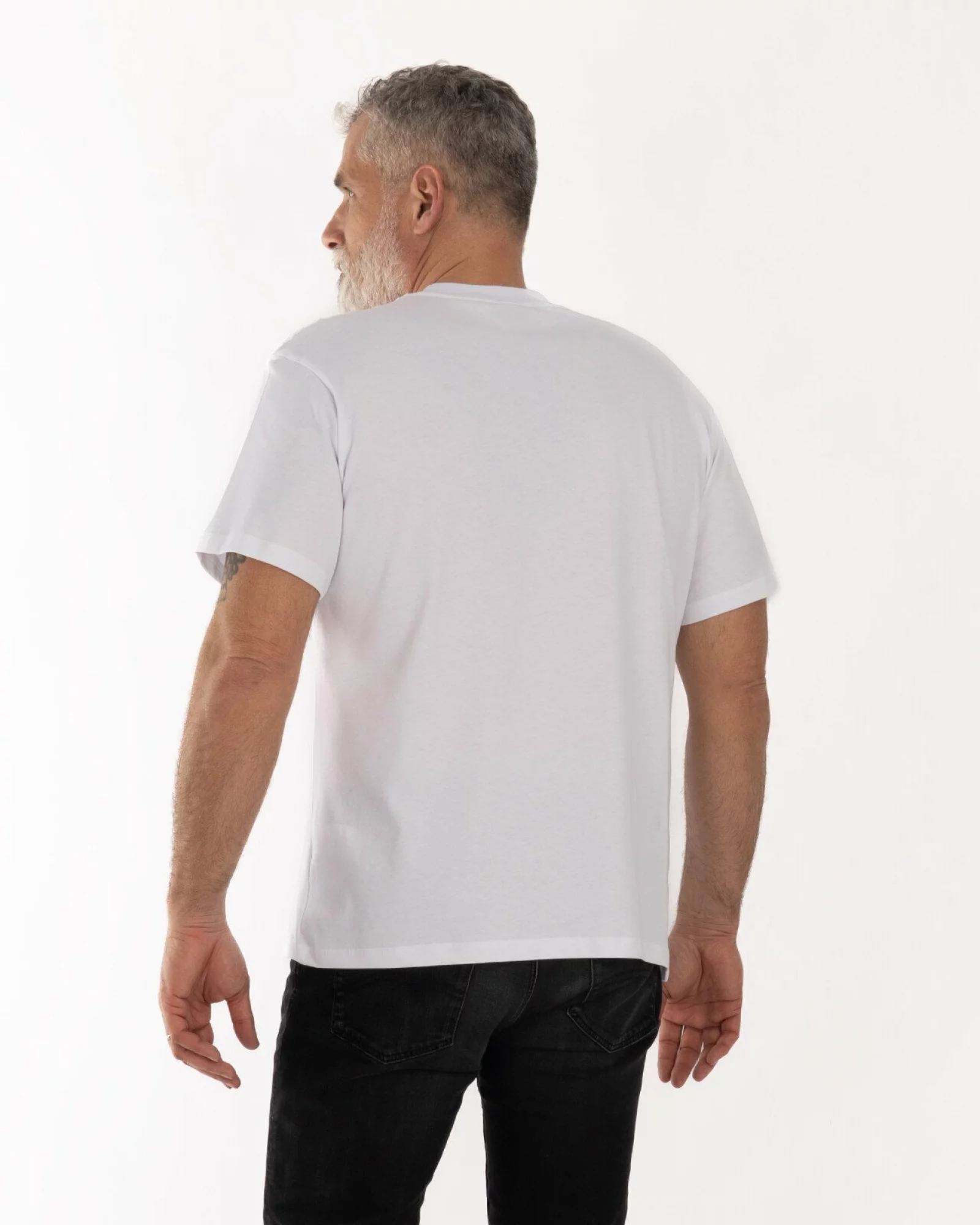 Tricou alb bumbac croi lejer