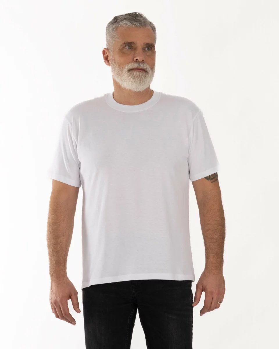 Tricou alb bumbac croi lejer