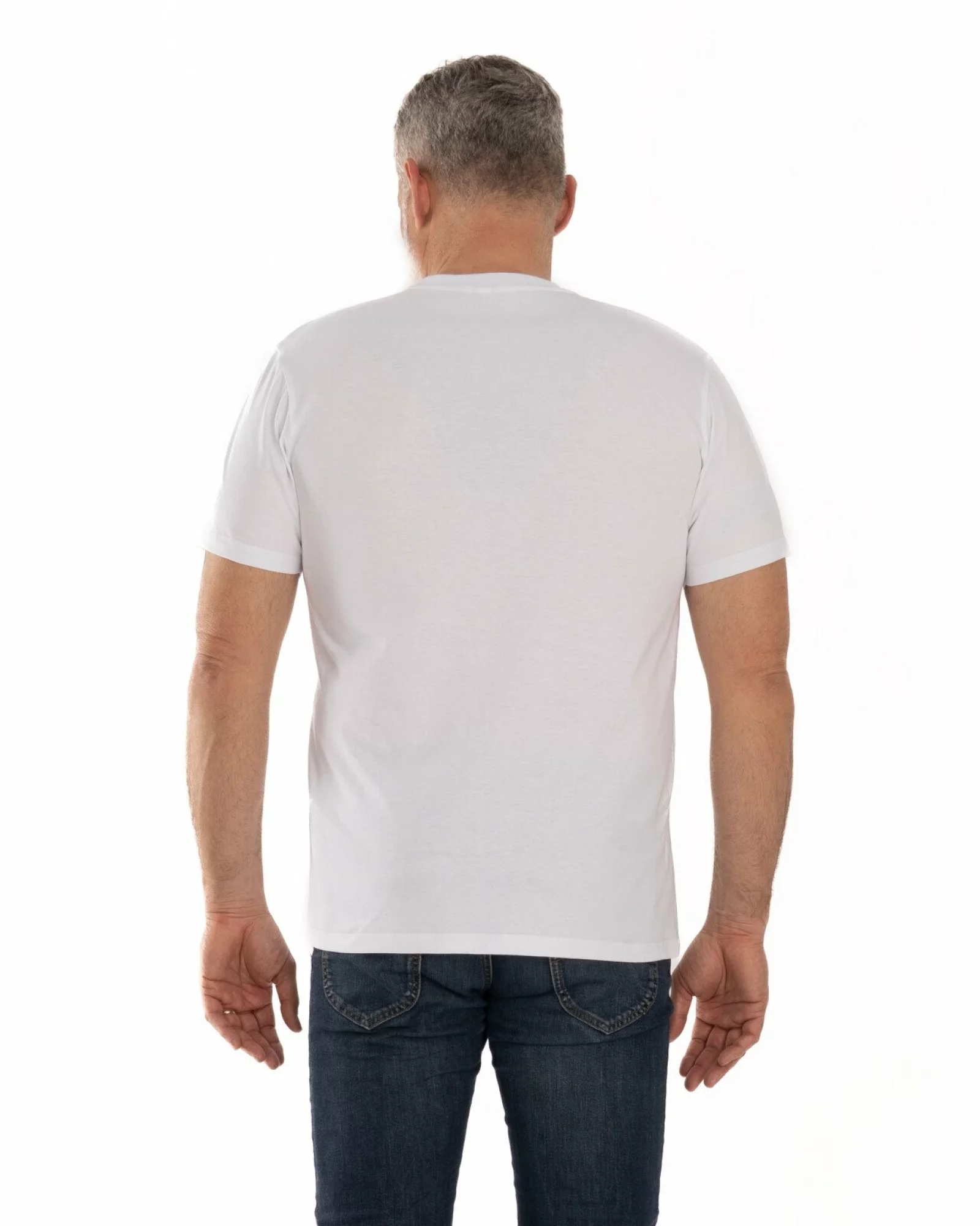Tricou alb bumbac umăr translatat