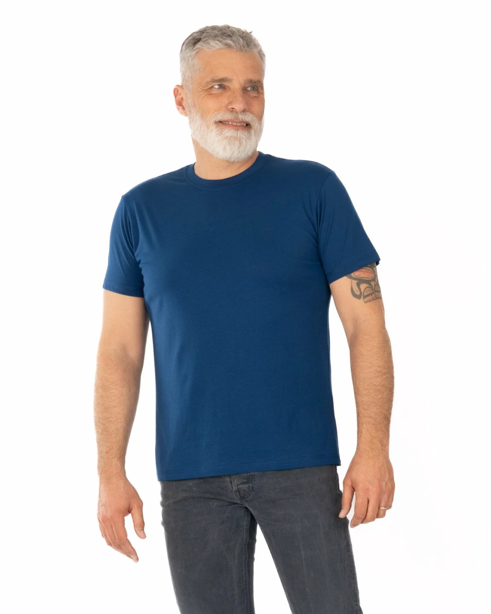 Tricou albastru petrol bumbac
