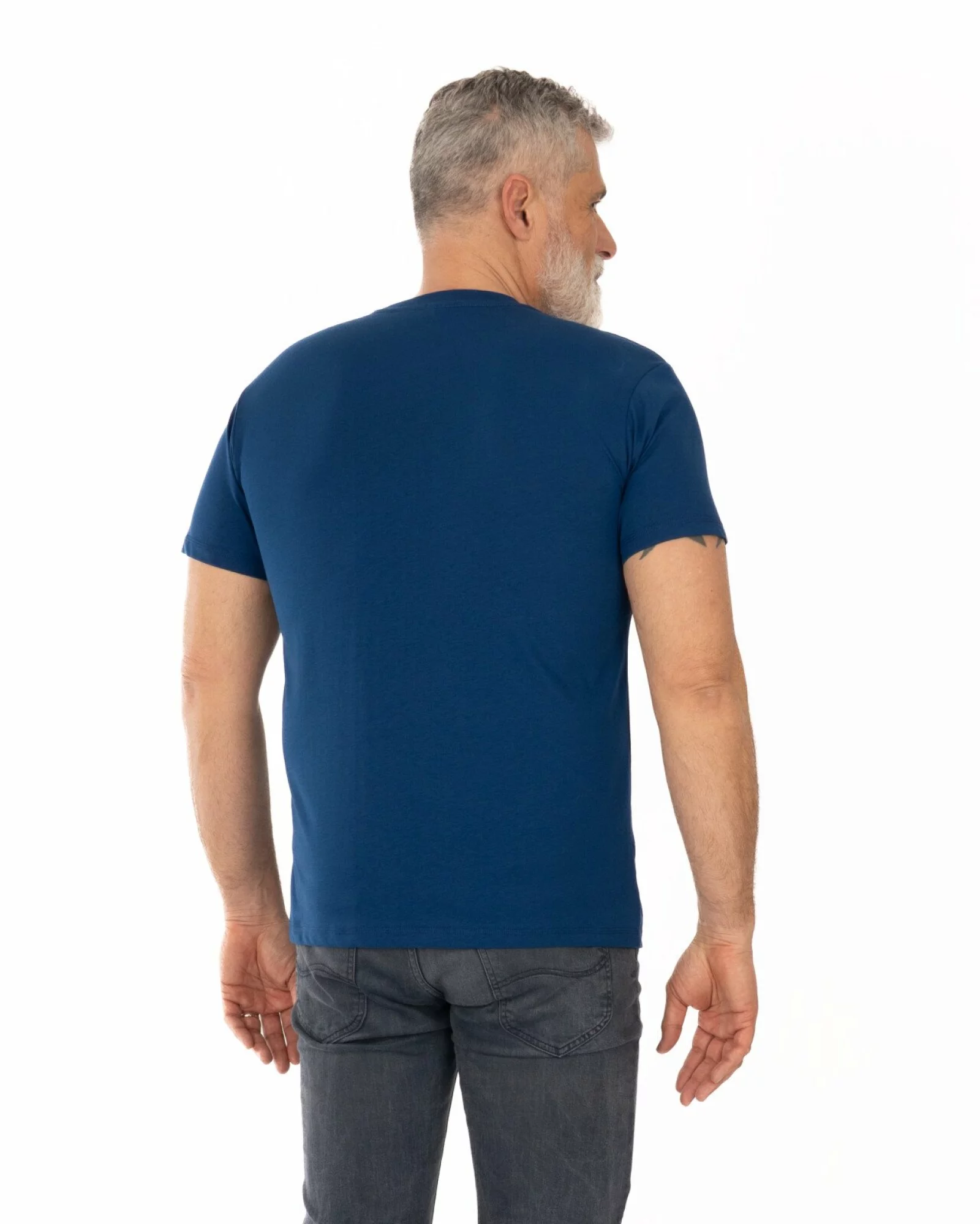 Tricou albastru petrol bumbac