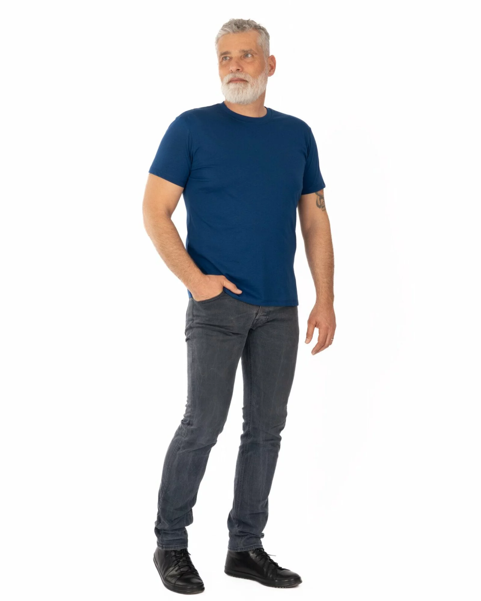 Tricou albastru petrol bumbac