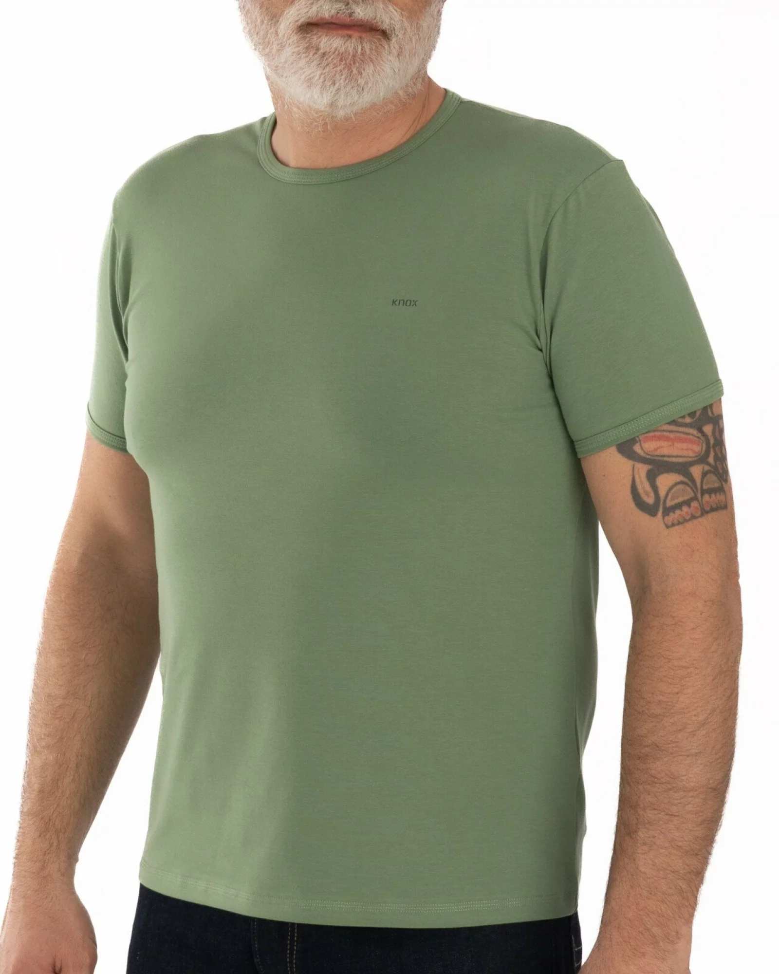 Tricou kaki bumbac elastan