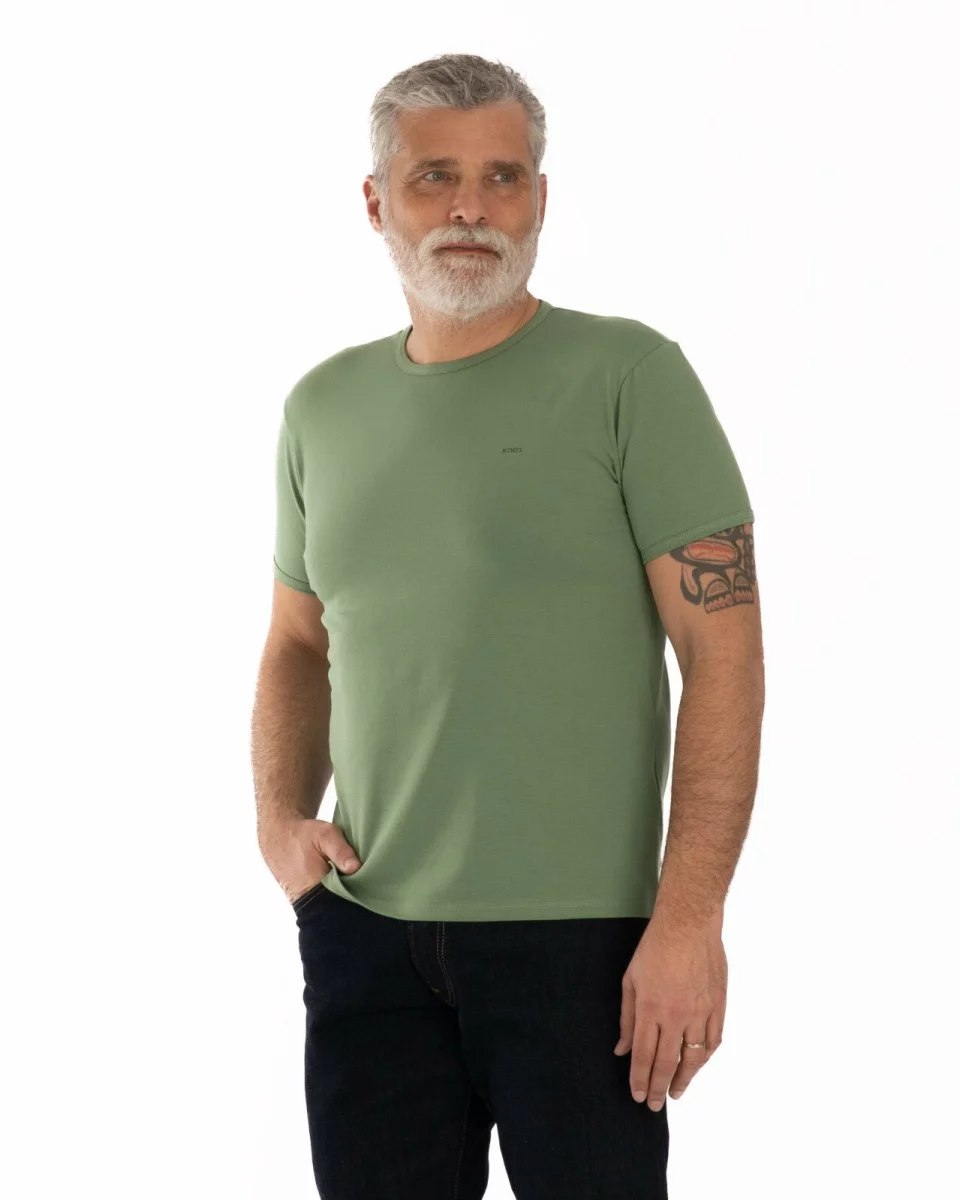 Tricou kaki bumbac elastan