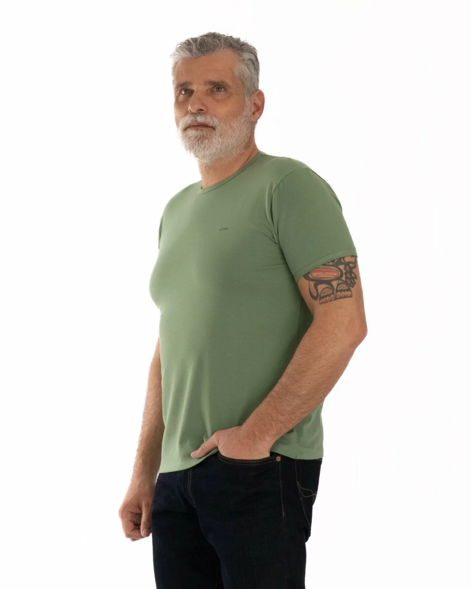 Tricou kaki bumbac elastan