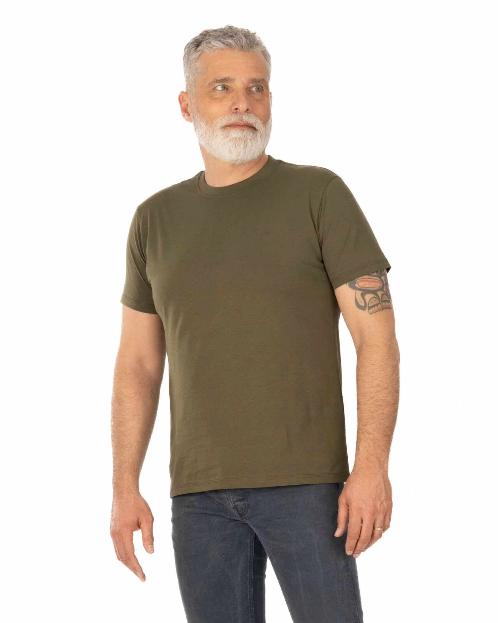 Tricou kaki închis bumbac