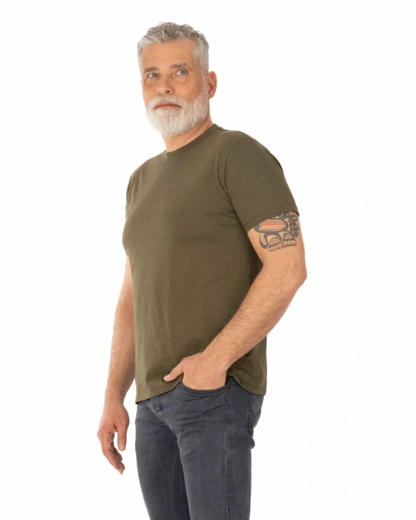 Tricou kaki închis bumbac