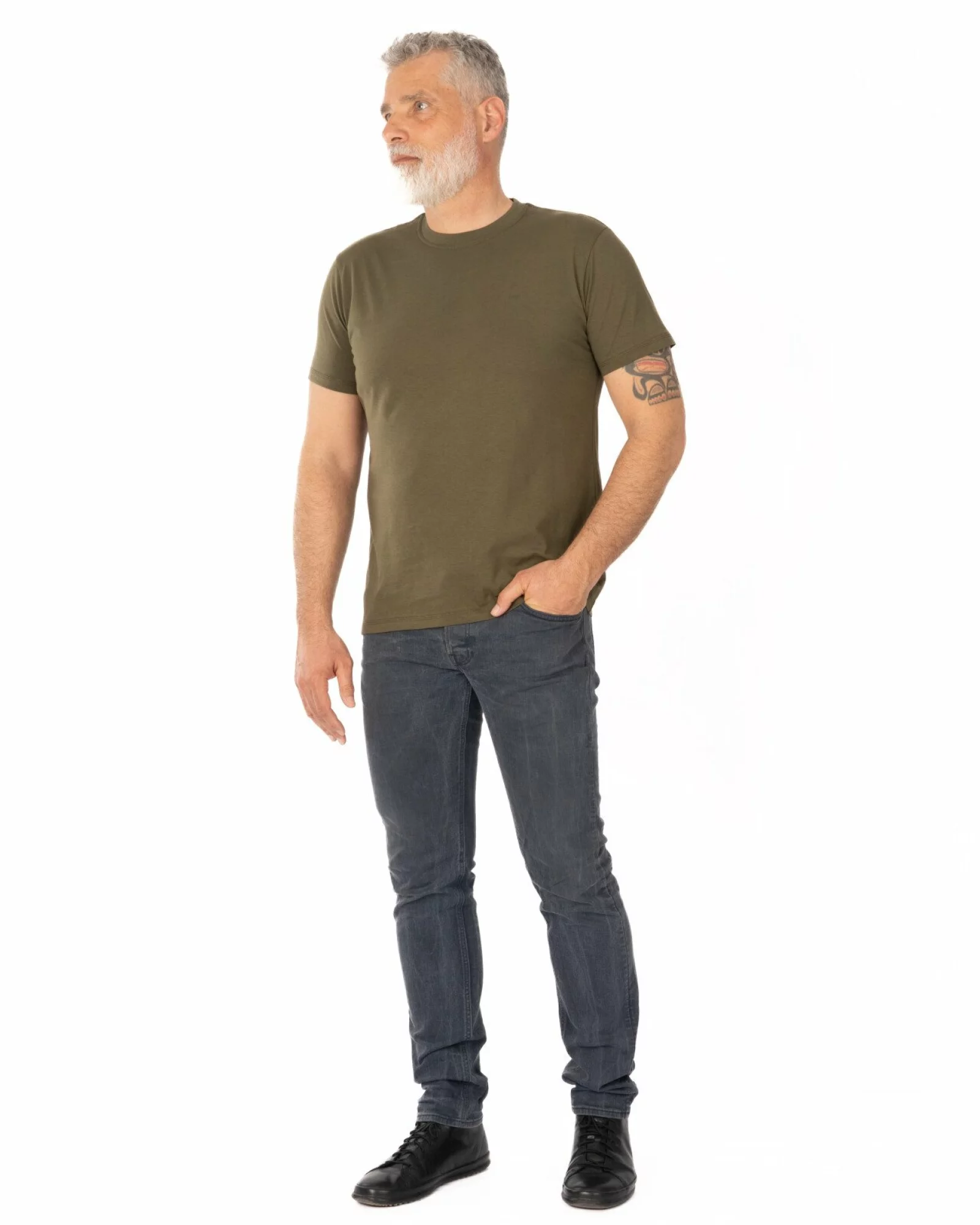 Tricou kaki închis bumbac
