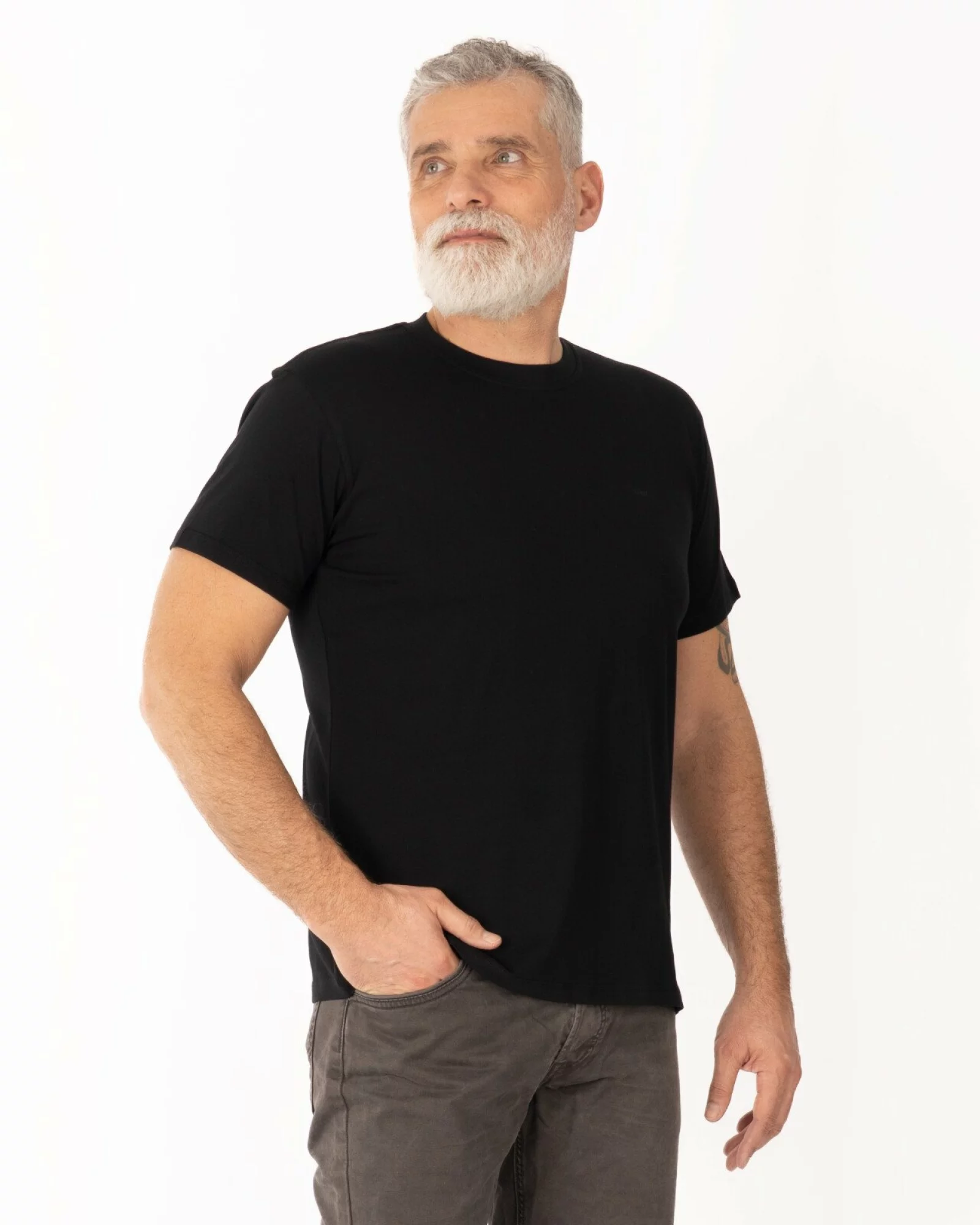 Tricou negru bumbac