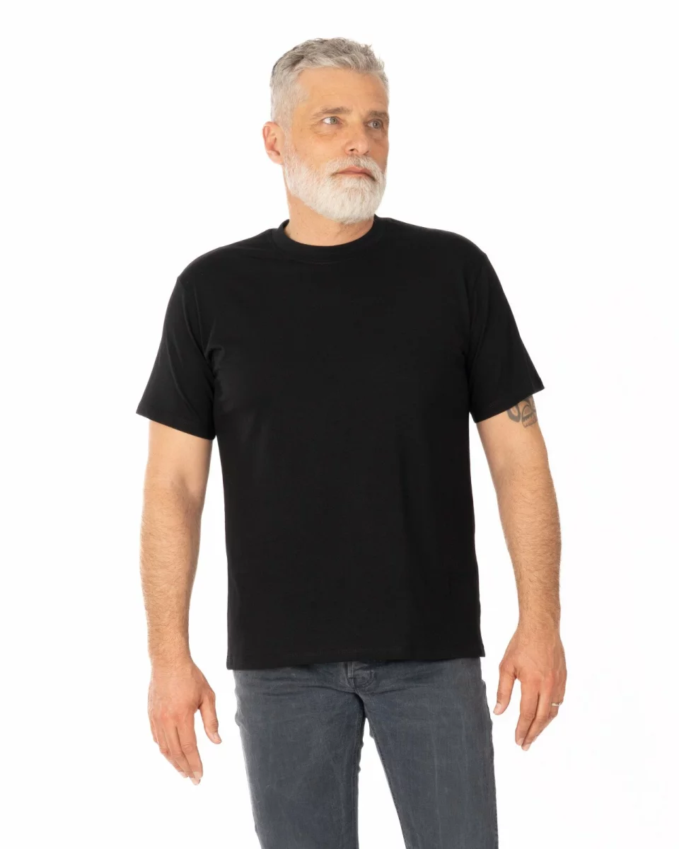 Tricou negru bumbac croi lejer