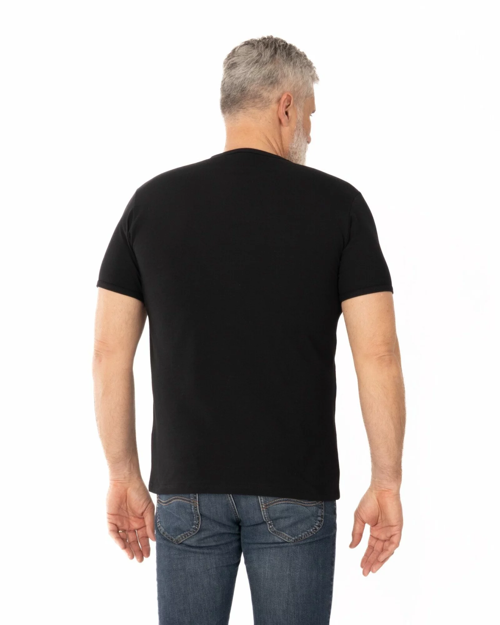 Tricou negru bumbac elastan