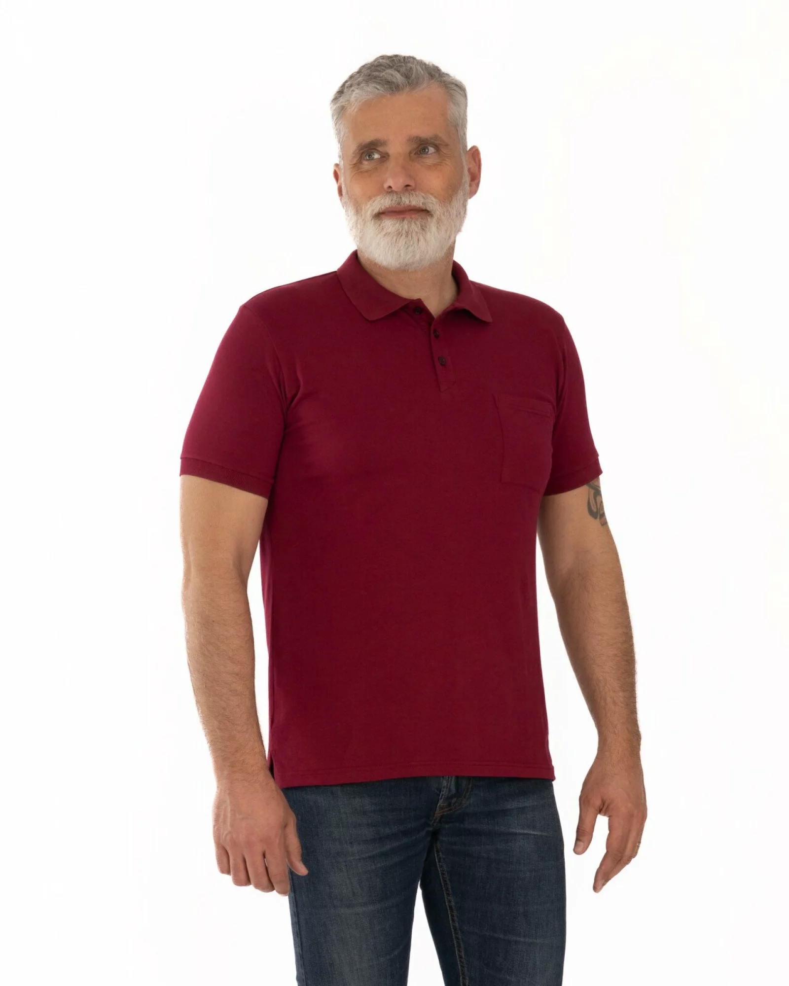 Tricou polo piquet bordo din bumbac cu buzunar