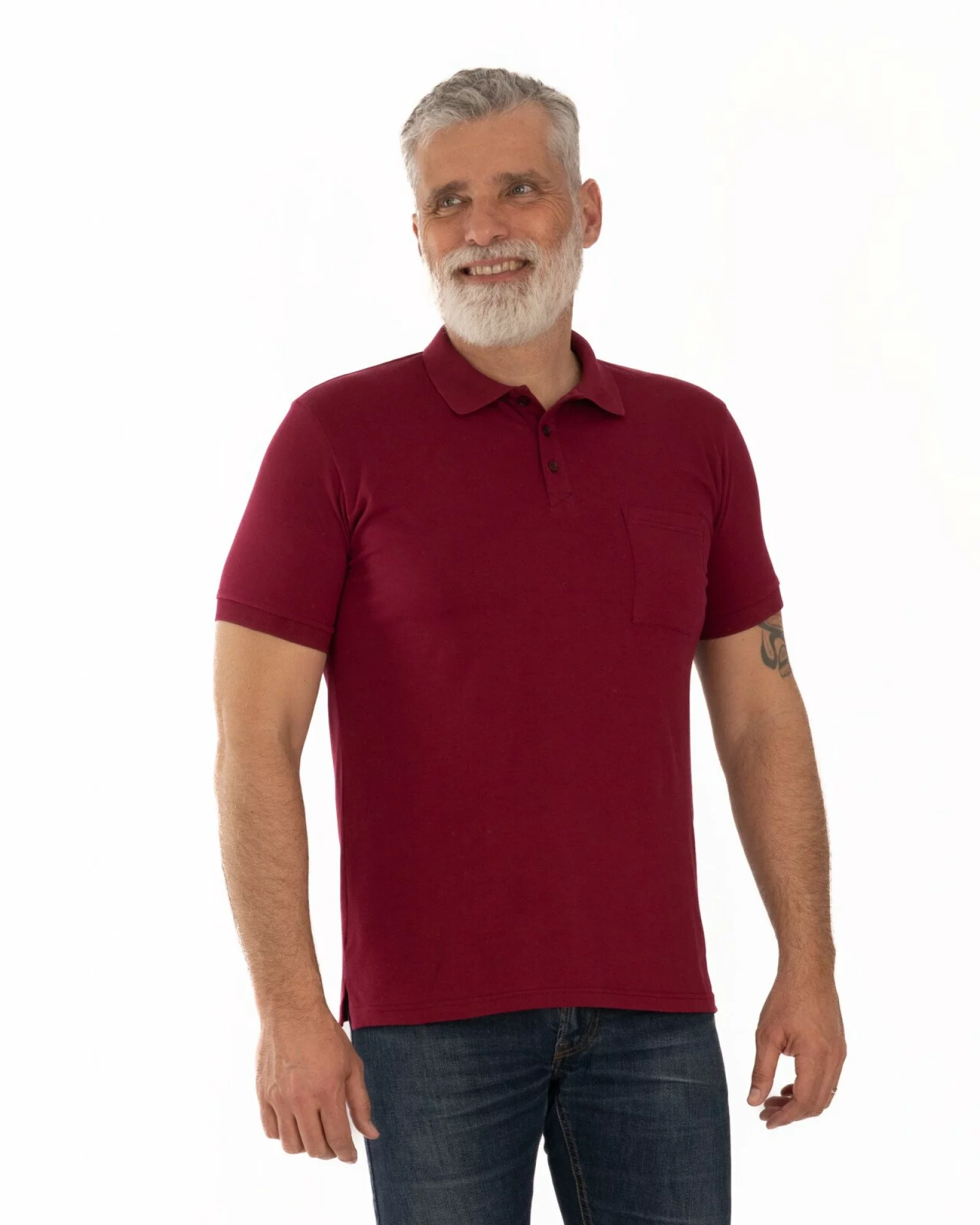 Tricou polo piquet bordo din bumbac cu buzunar