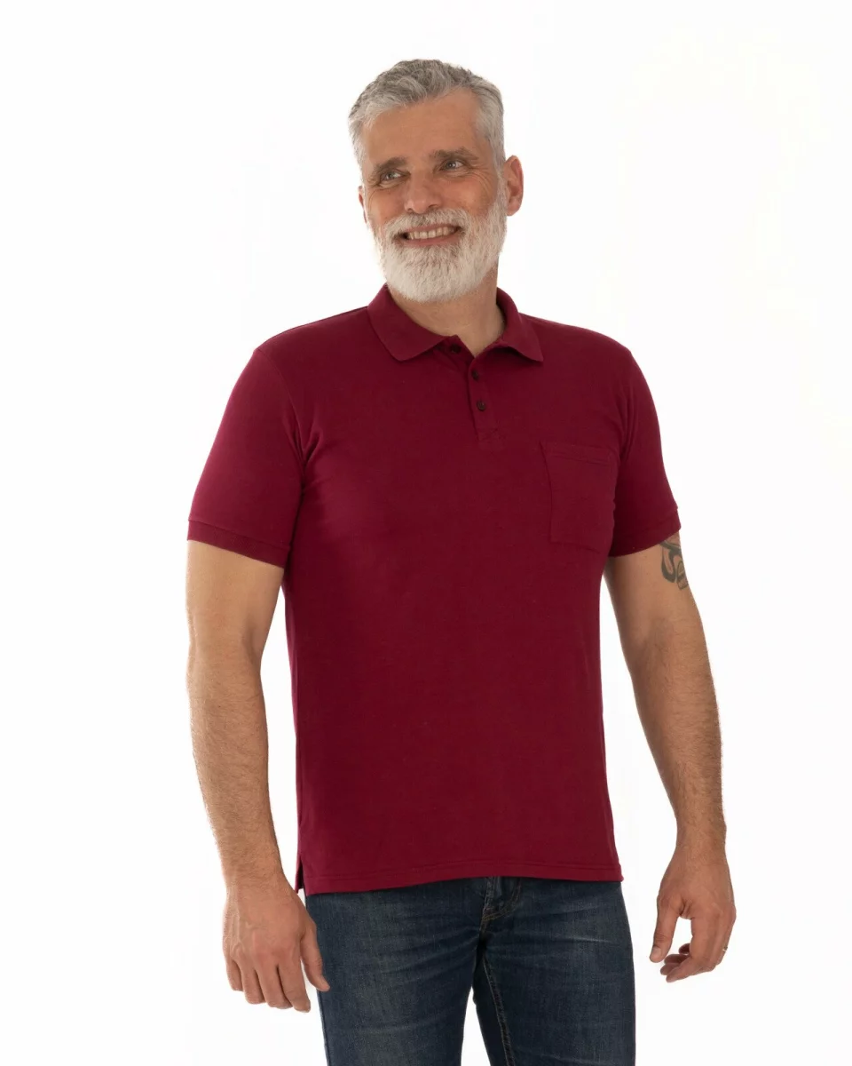 Tricou polo piquet bordo din bumbac cu buzunar