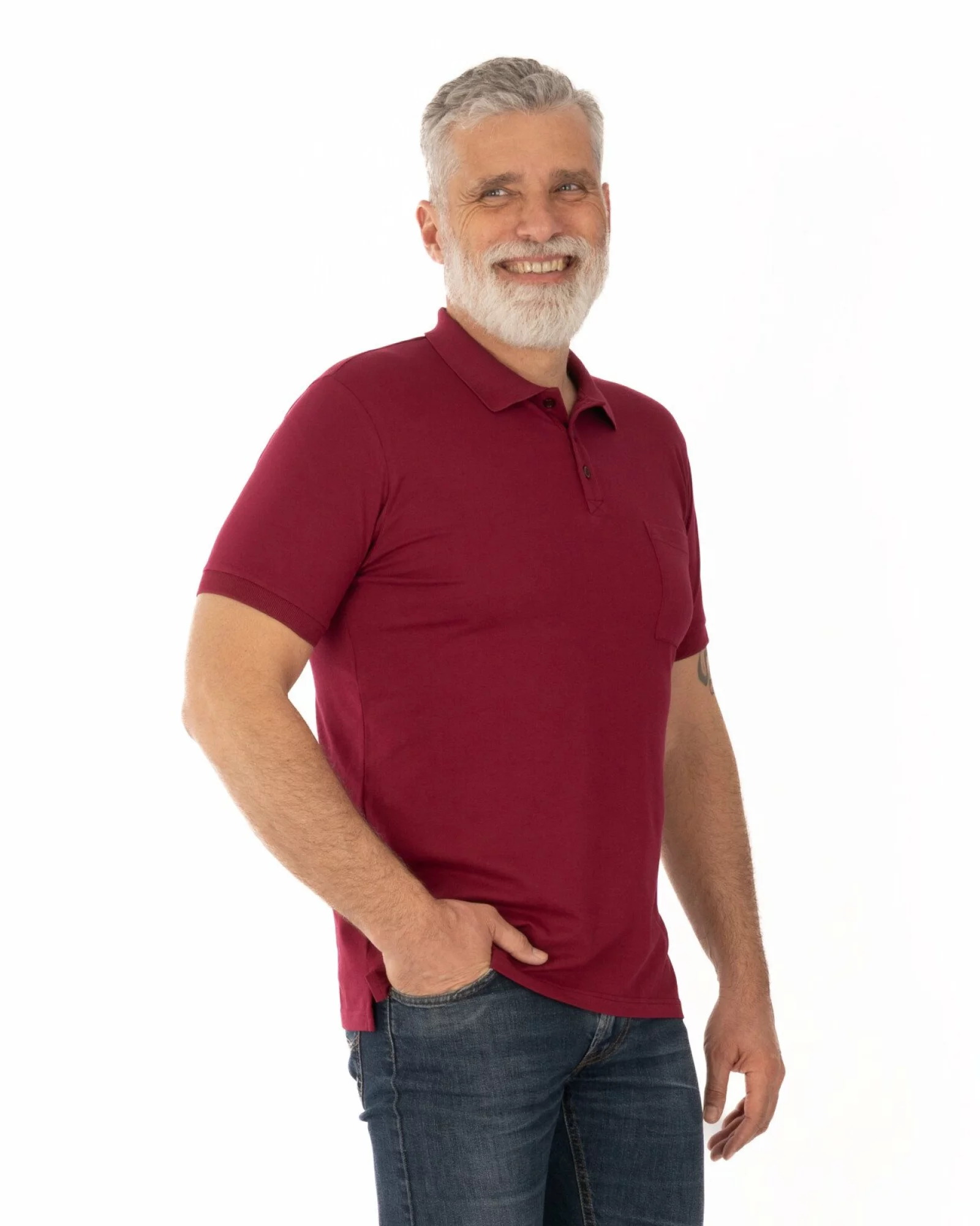 Tricou polo piquet bordo din bumbac cu buzunar