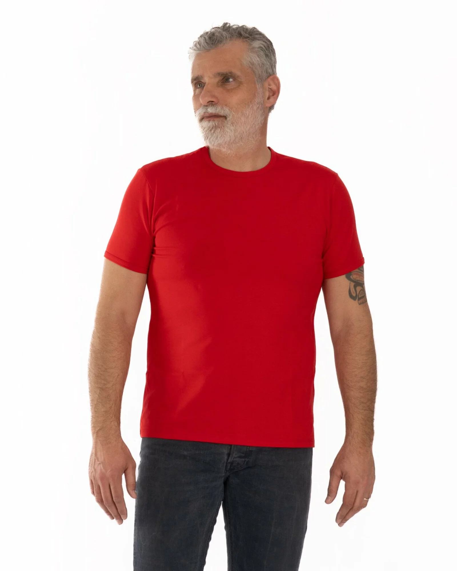 Tricou roșu bumbac elastan