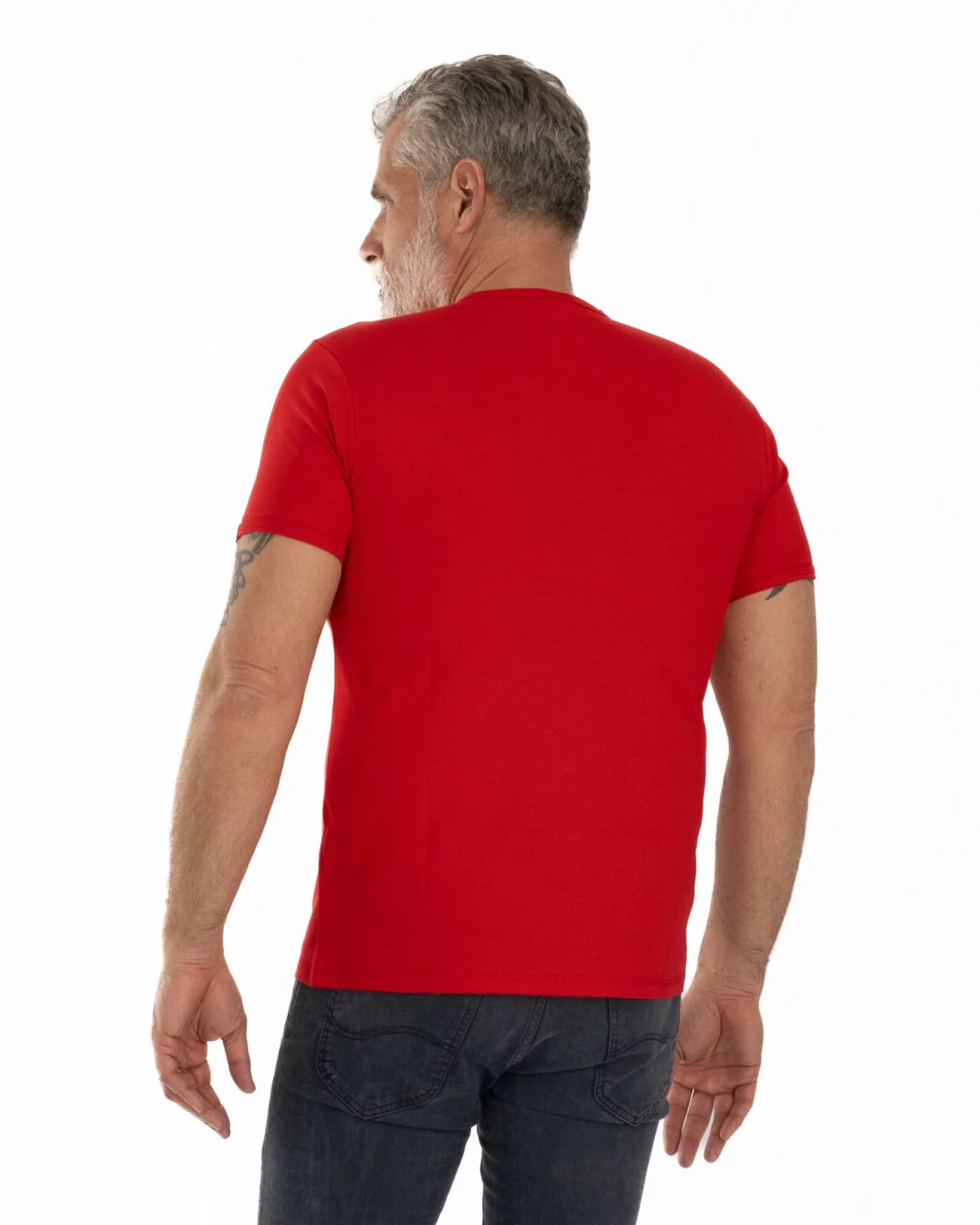 Tricou roșu bumbac elastan