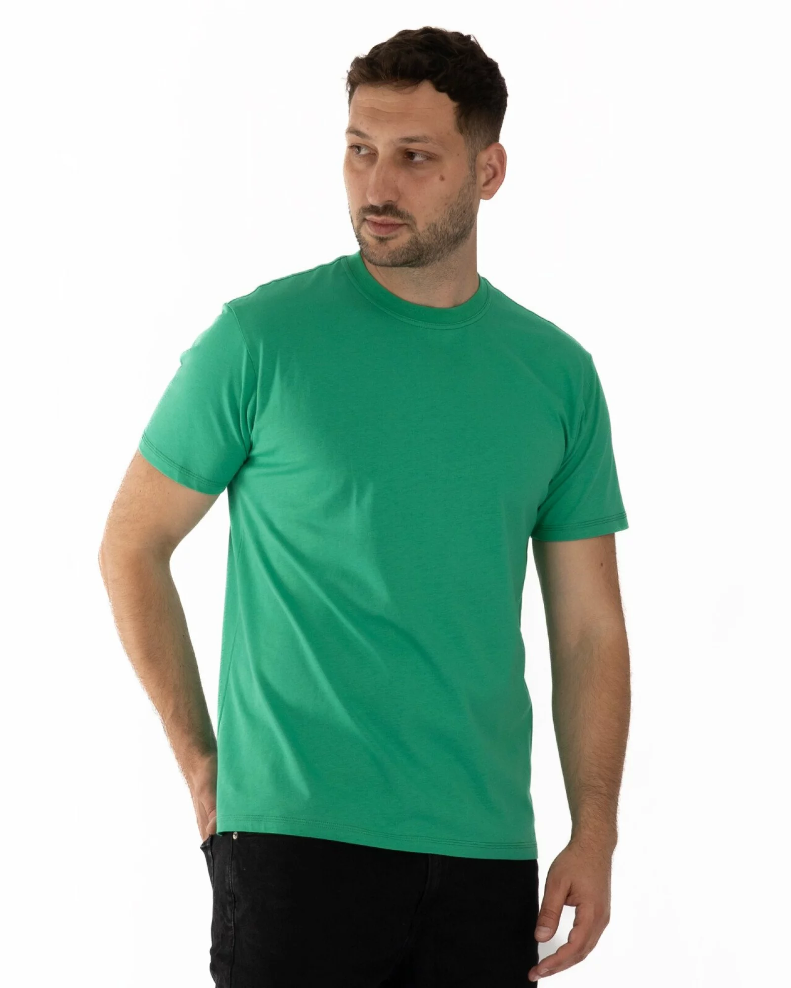 Tricou verde bumbac