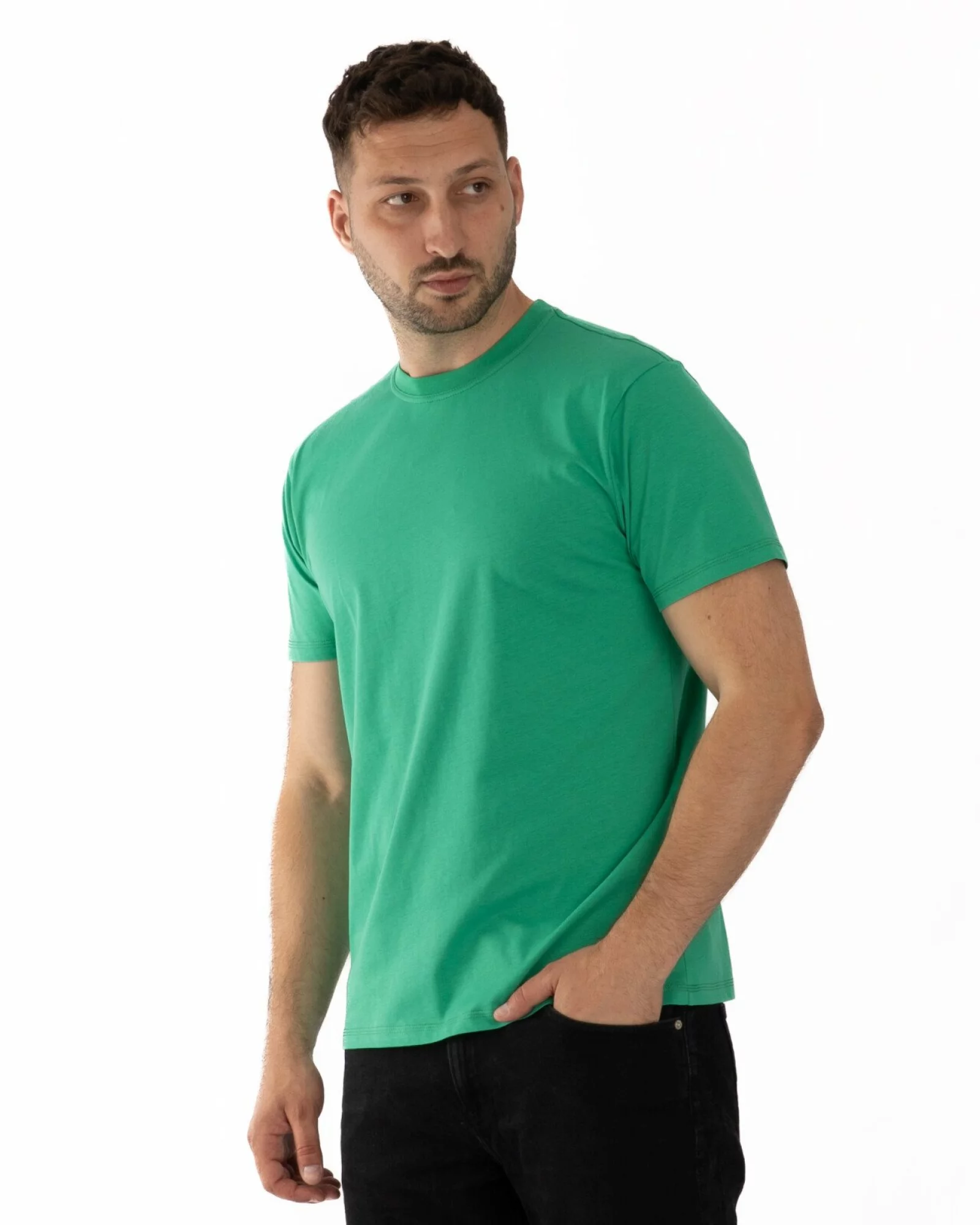 Tricou verde bumbac