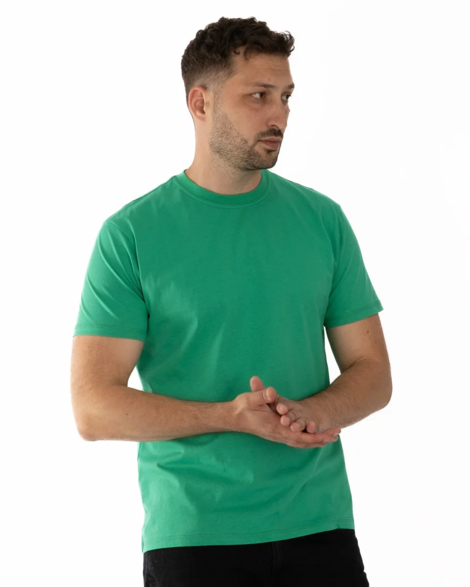 Tricou verde bumbac