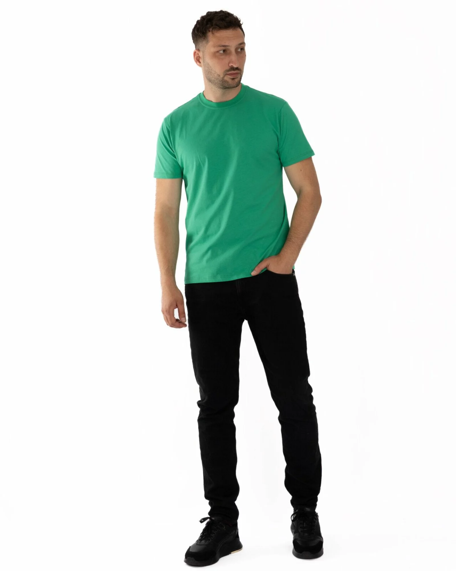 Tricou verde bumbac