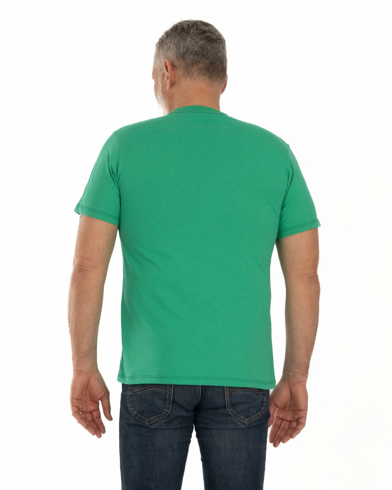 Tricou verde bumbac umăr translatat
