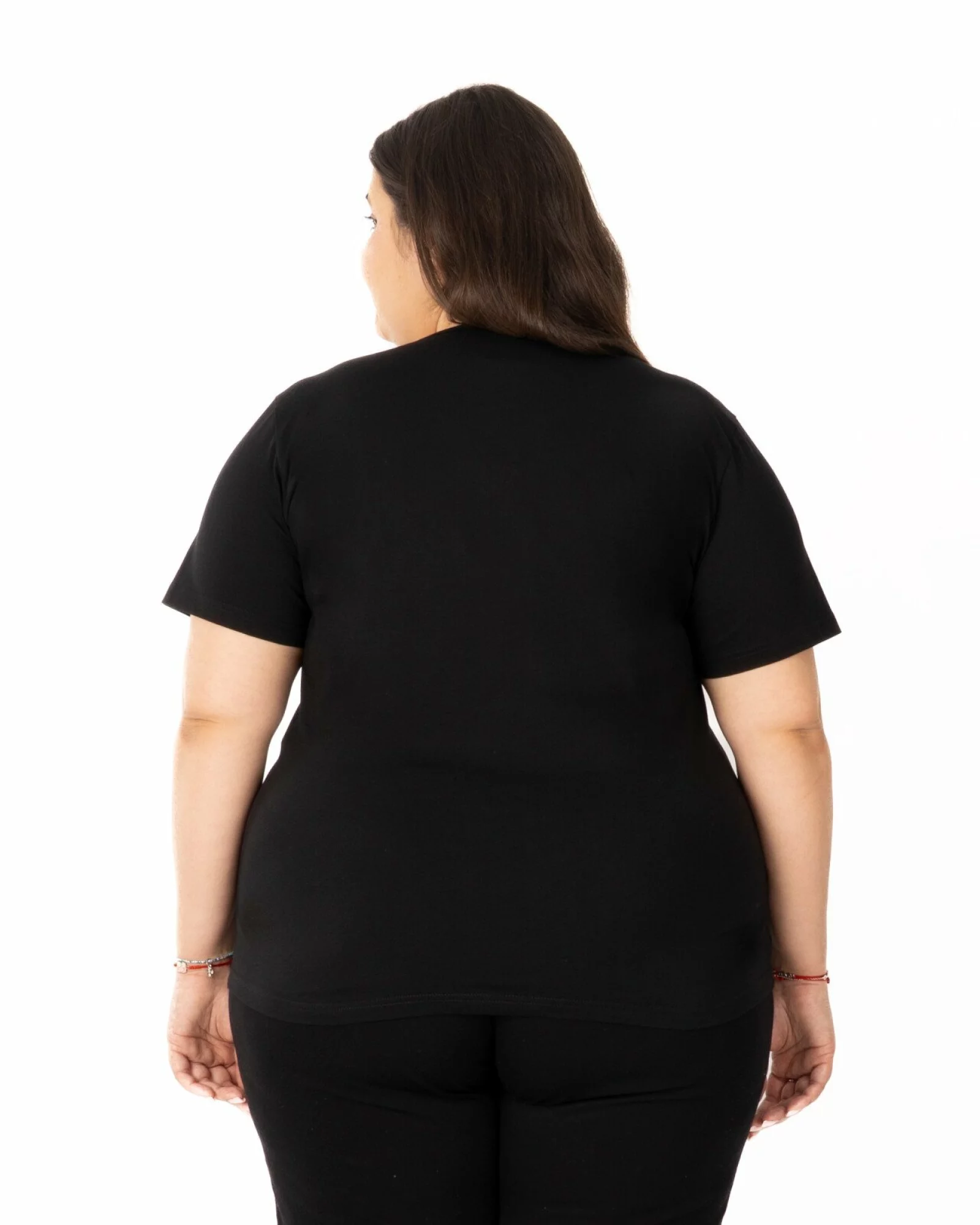Tricou mărimi mari negru din bumbac