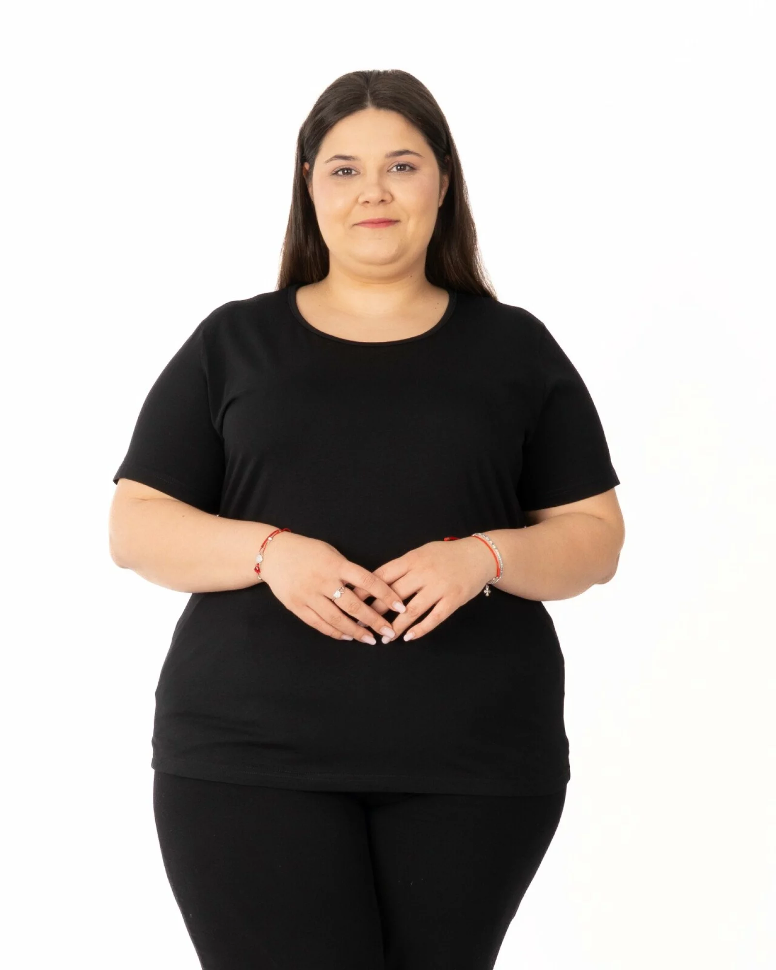 Tricou mărimi mari negru din bumbac