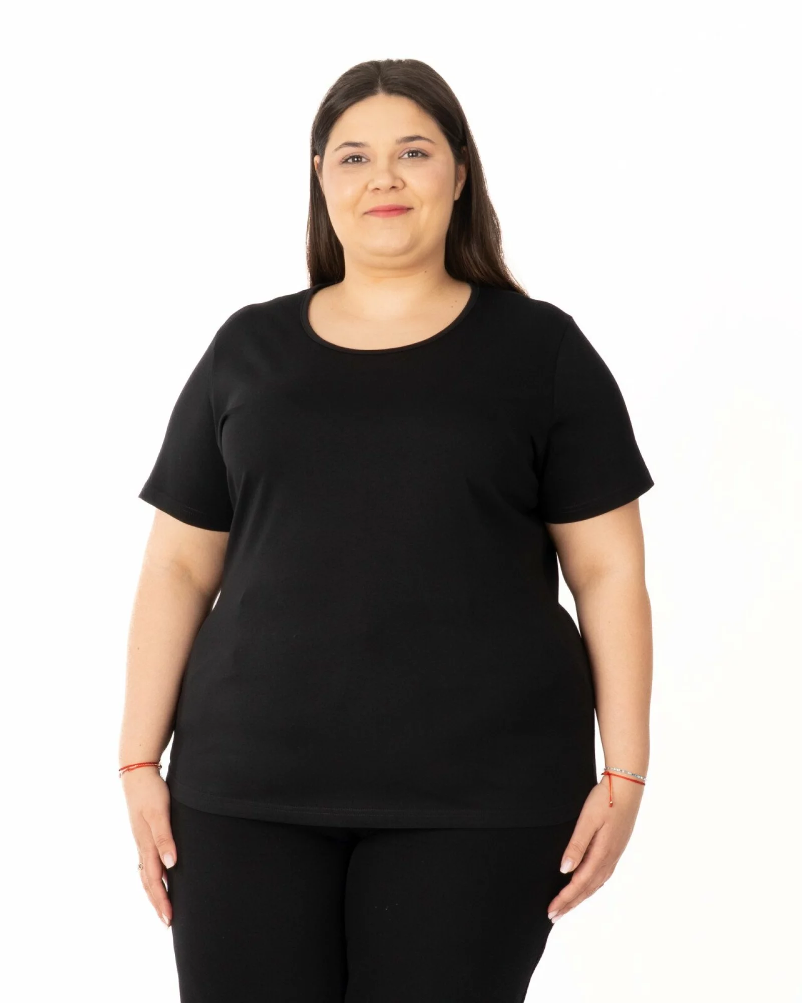 Tricou mărimi mari negru din bumbac