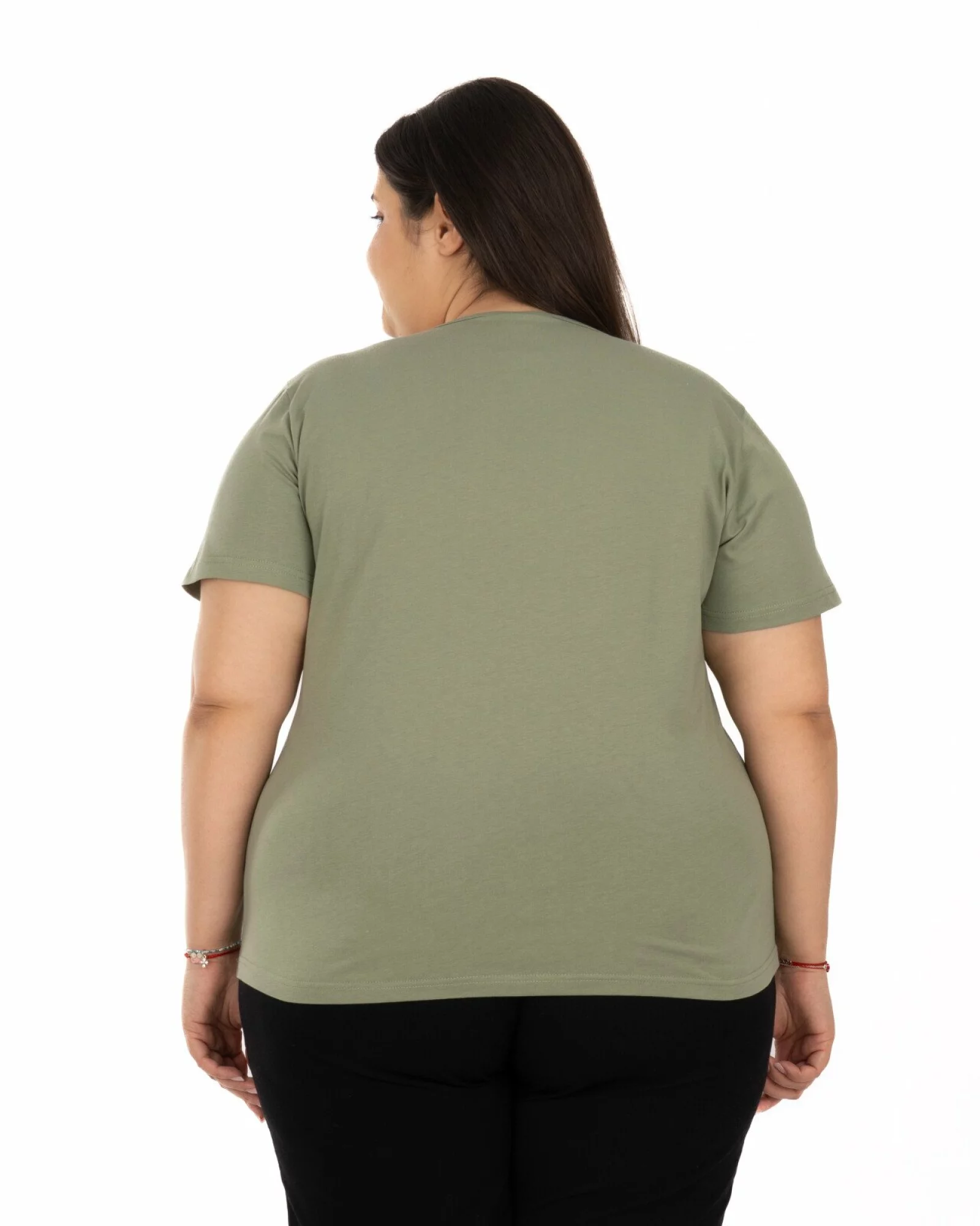 Tricou mărimi mari oliv din bumbac