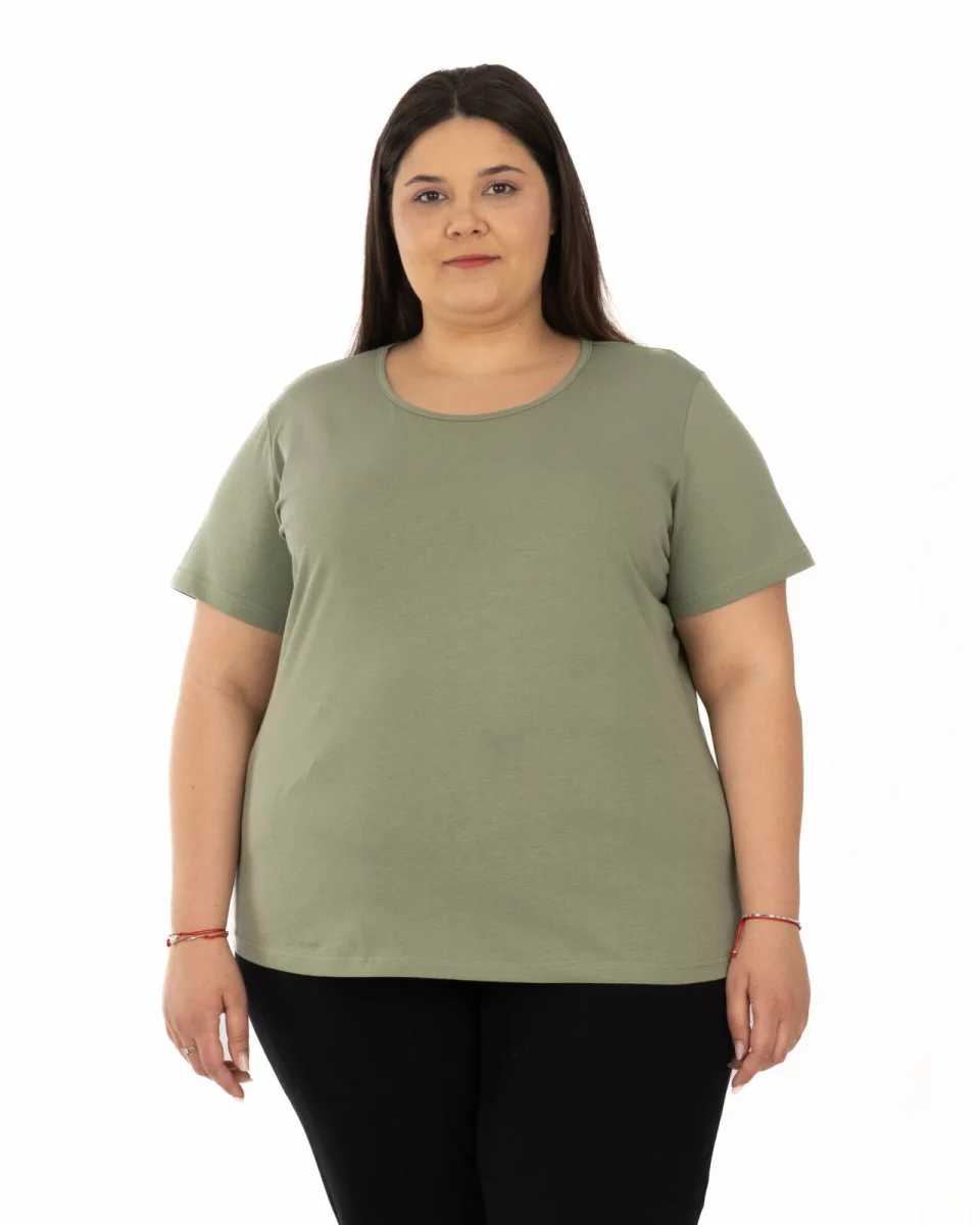 Tricou mărimi mari oliv din bumbac