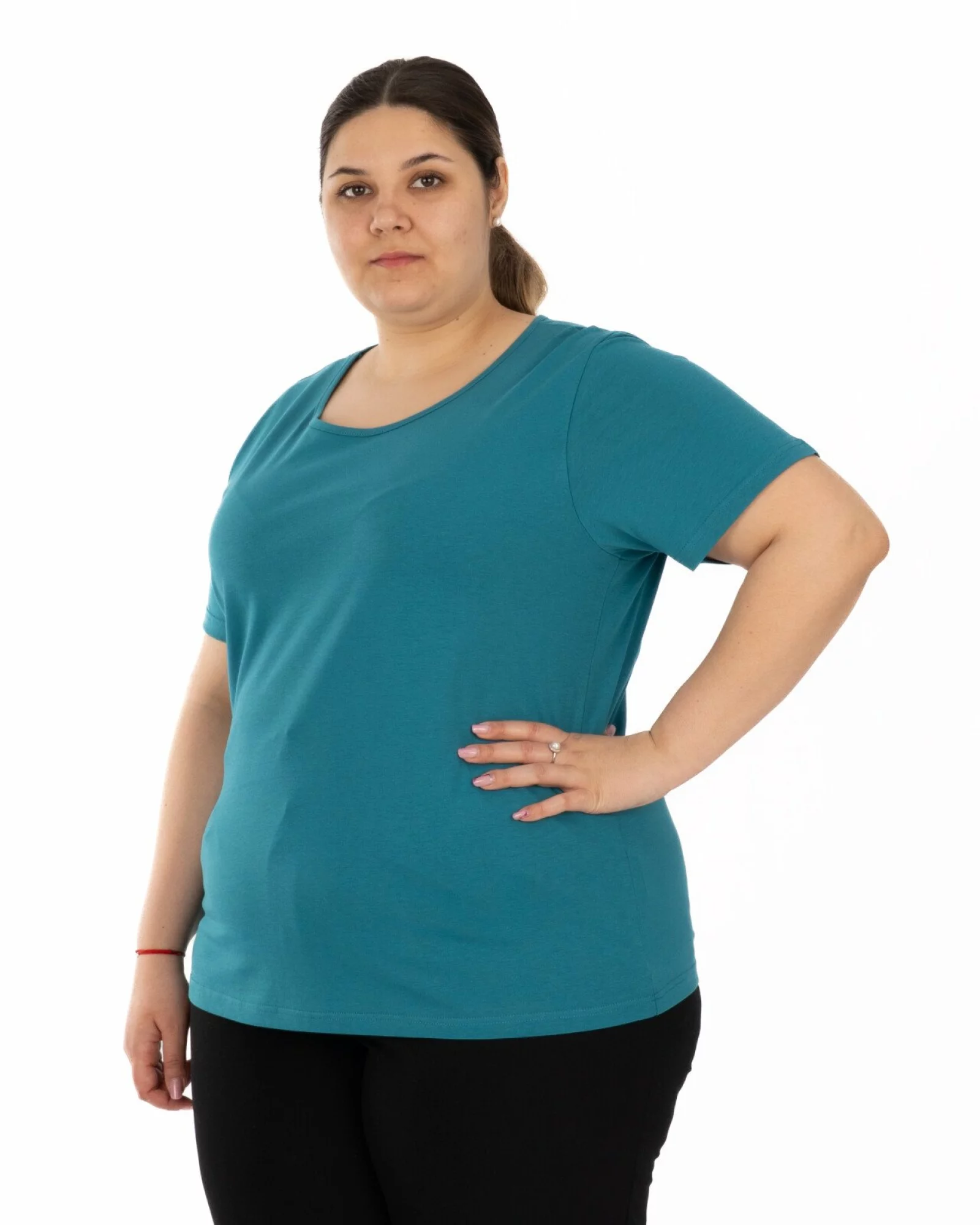 Tricou mărimi mari petrol din bumbac