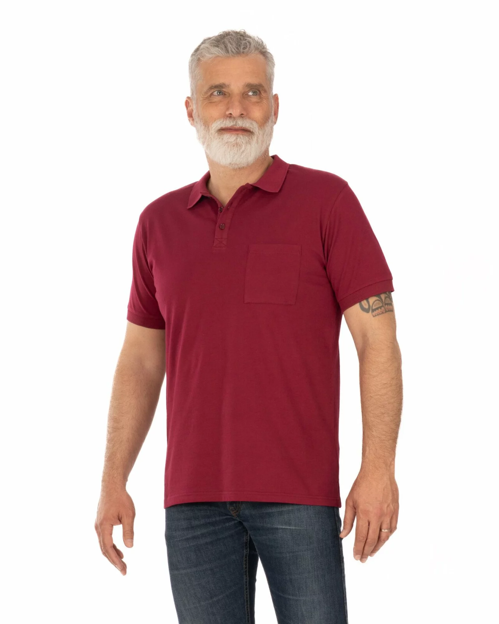 Tricou polo piquet bordo din bumbac cu buzunar