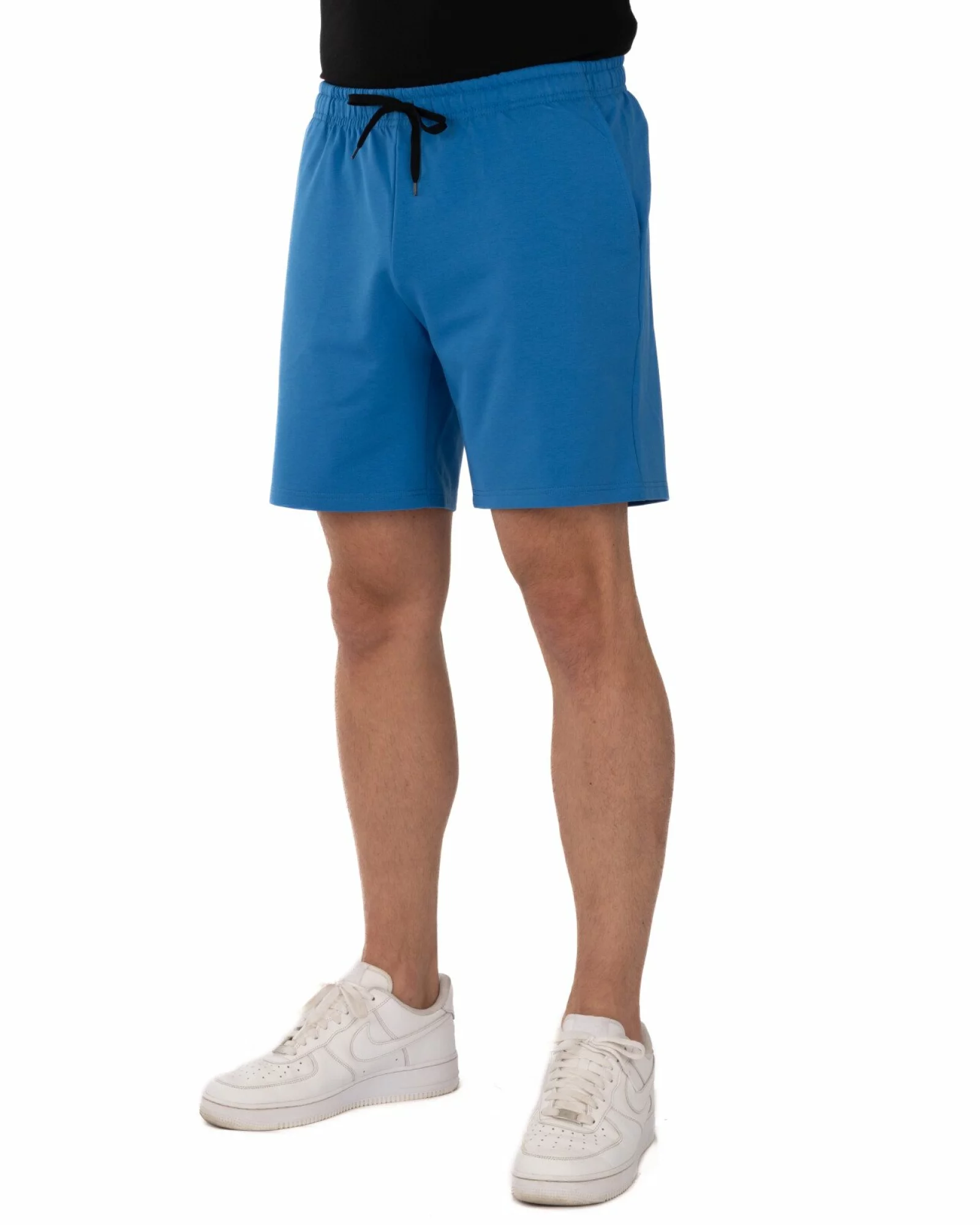 Pantaloni scurți albaștri buzunare oblice
