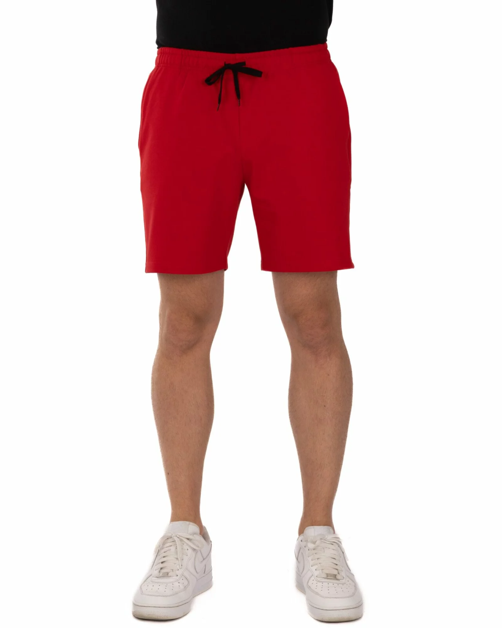 Pantaloni scurți roșii buzunare oblice