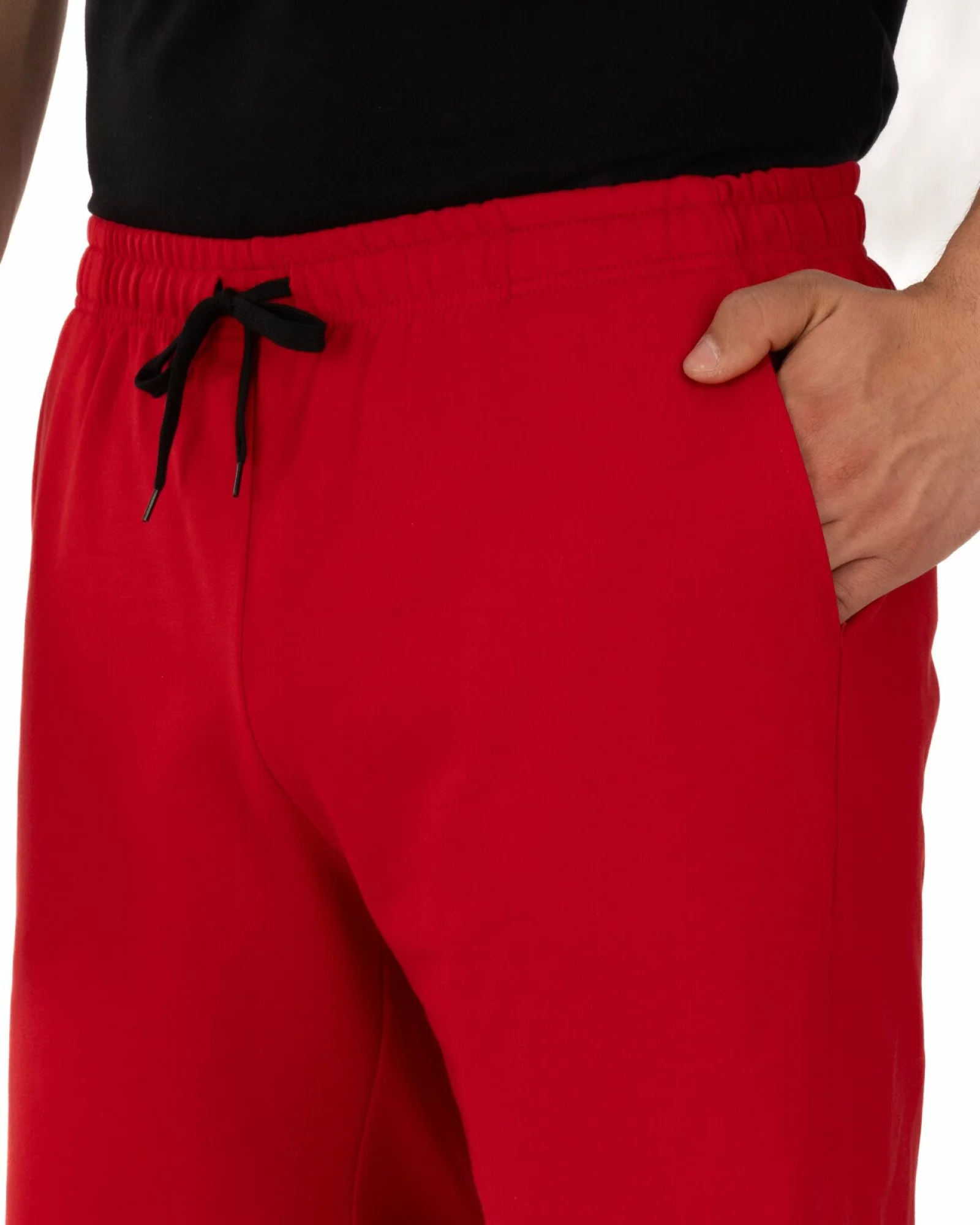 Pantaloni scurți roșii buzunare oblice