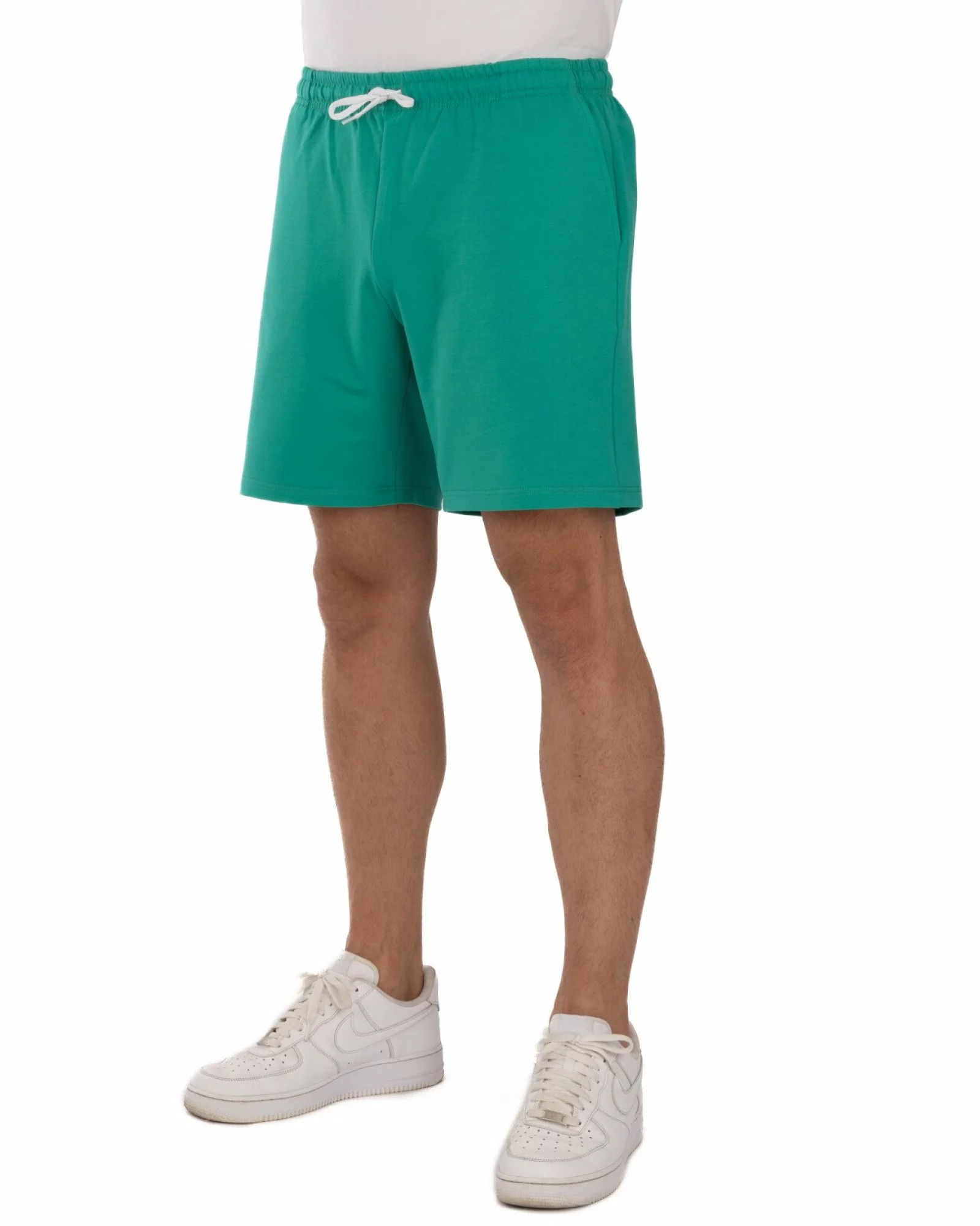 Pantaloni scurți verzi buzunare oblice