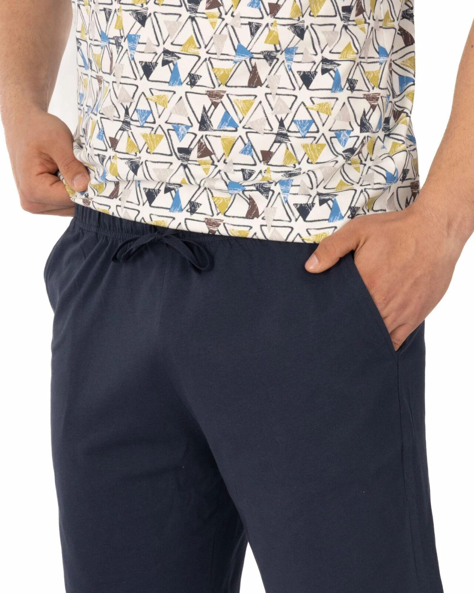 Pijama albastră din bumbac ușor, model raglan