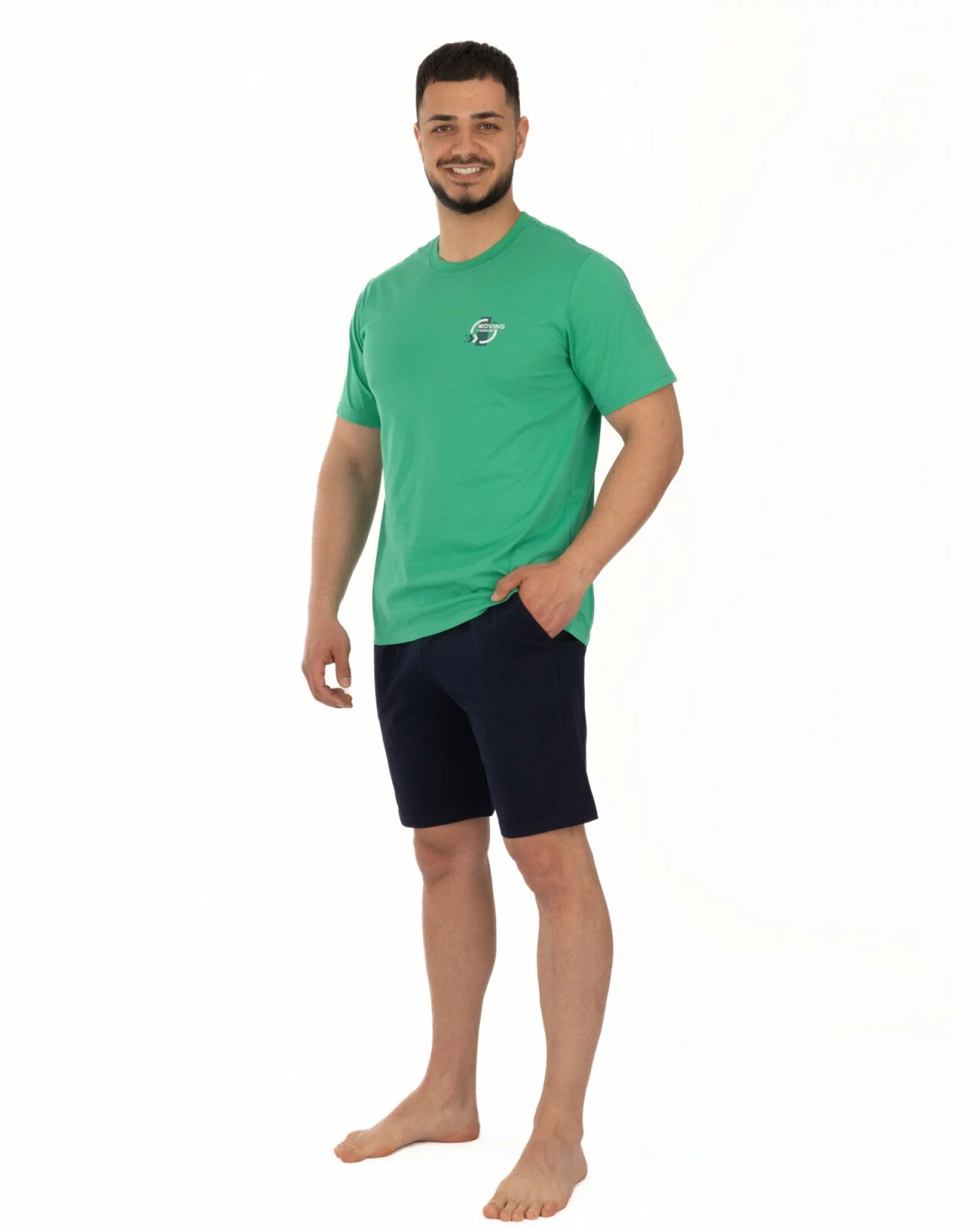 Pijama verde bumbac ușor