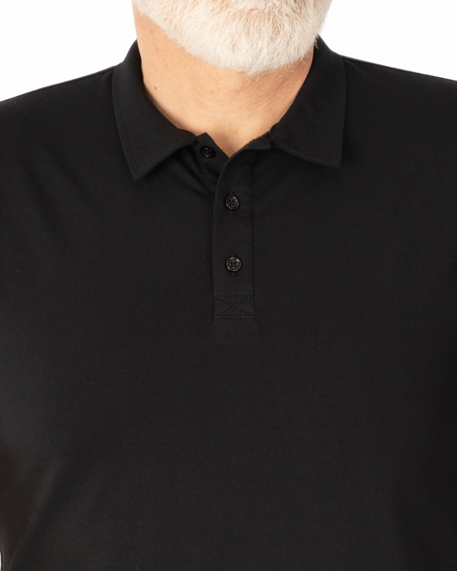 Tricou polo negru bumbac elastan