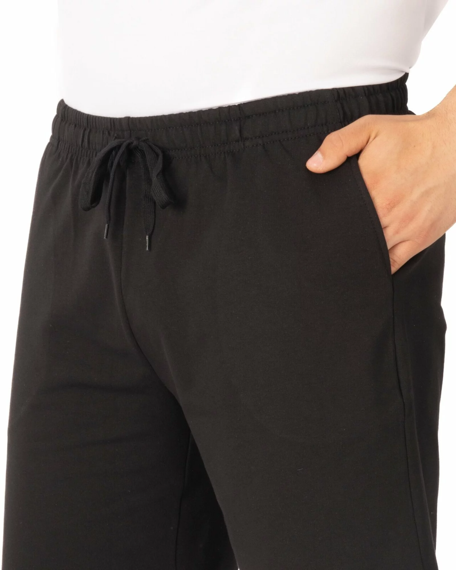 Pantaloni scurți negri buzunare oblice